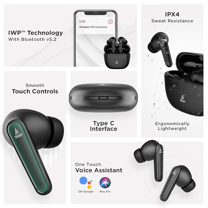 (Without Box) BoAt Airdopes 113 Bluetooth Truly Wireless in Ear Earbuds