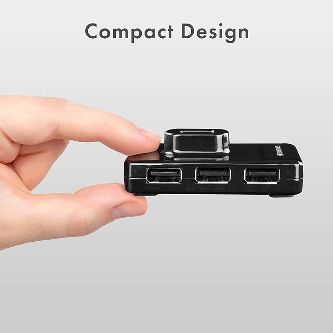 (Open Box) ZEBRONICS Zeb-100HB 4 Ports USB Hub for Laptop, PC Computers, Plug & Play, Backward Compatible - Black