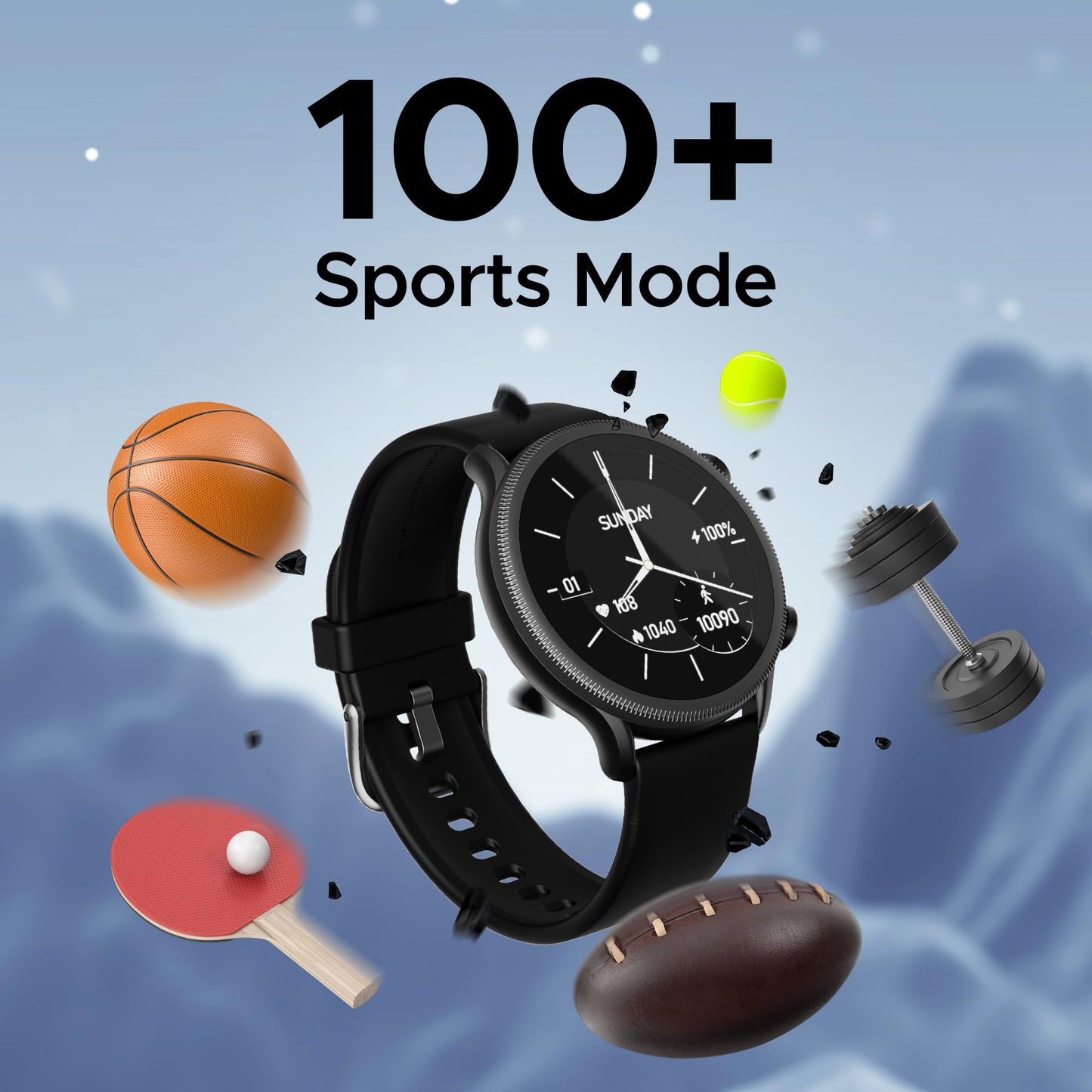(Without box)boAt Lunar Orb w/ 1.45" (3.6 cm) AMOLED Display, BT Calling, DIY Watch Face Studio, Coins, Crest App Health Ecosystem, Live Cricket & Football Scores, IP67, Smart Watch for Men & Women(Active Black)
