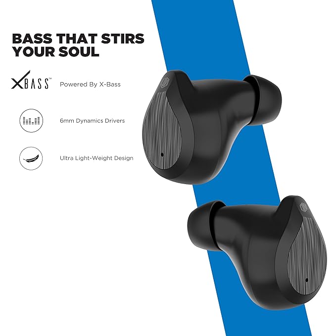 (Open Box) Nu Republic Starbuds True Wireless Earbuds(TWS),BT V5.0,Upto 20hrs Play Time,Compact case with Type-C Charging Cable,Touch Control,45å¡ Angle fit,Sweat & Water Resistant,Voice Assistant with Mic - Black