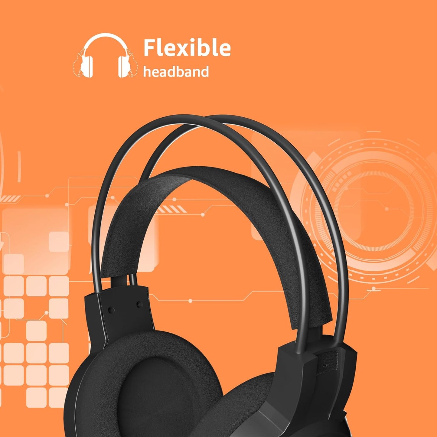(Open Box) Amazon Basics Wired Over Ear Gaming Headphone with Mic for PC | 50mm Drivers | with 2m Cable (Black)