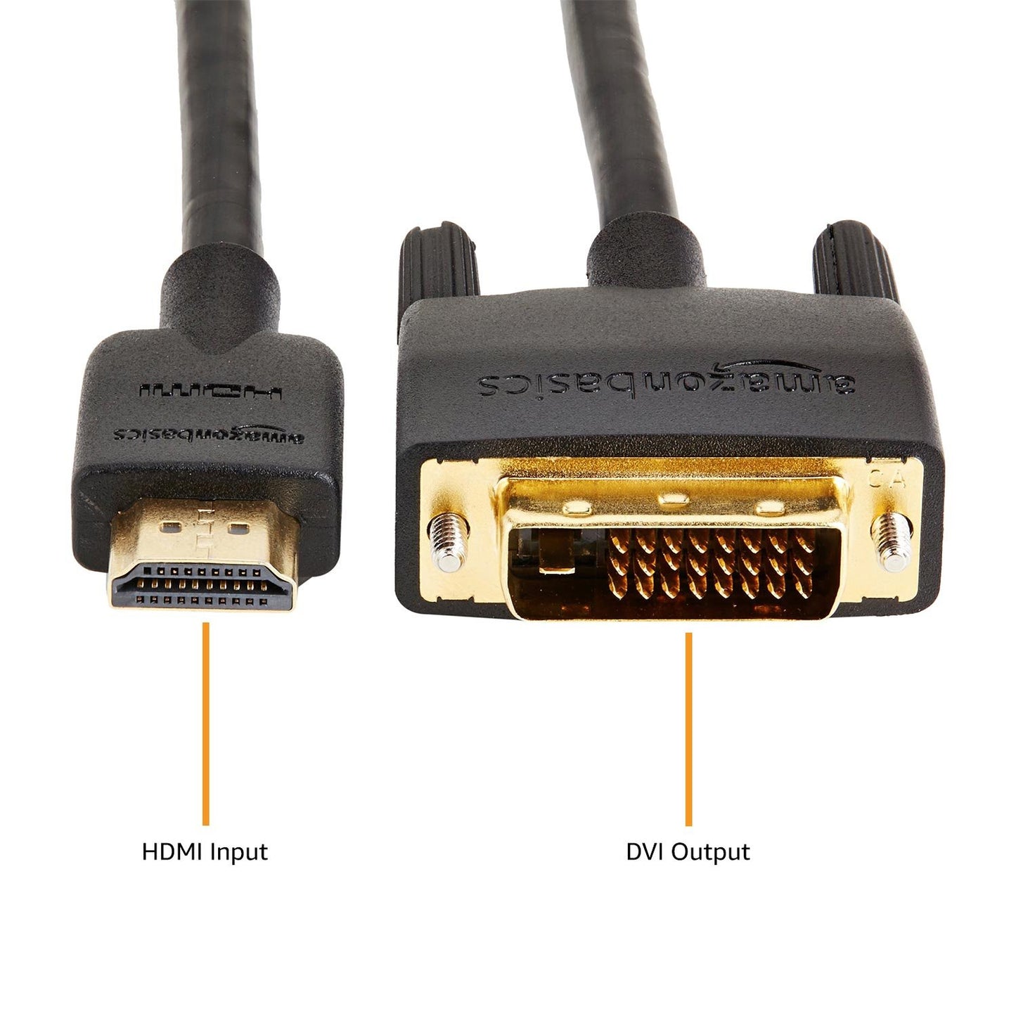 (Open Box) Amazon Basics 6-Feet VGA to VGA Cable for Monitor, Personal Computer (Black) & HL-007347 HDMI Input to DVI Output (Not VGA) Adapter Cable, 6 Feet, Black