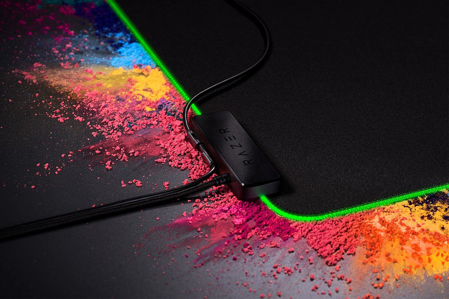 (OPEN BOX)Razer Strider - L Multilayer Synthetic Leather, Foam Padding, Head Cushion, Height Adjustable, Black/Green (RZ02-03810200-R3M1)