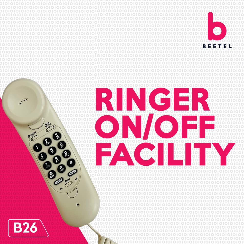 (Open Box) Beetel B11 Corded Landline Phone, Ringer Volume Control, LED for Ring Indication, Wall/Desk Mountable, Classic Design, Clear Call Quality, Mute/Pause/Flash/Redial Function (Made in India)(Black)(B11)