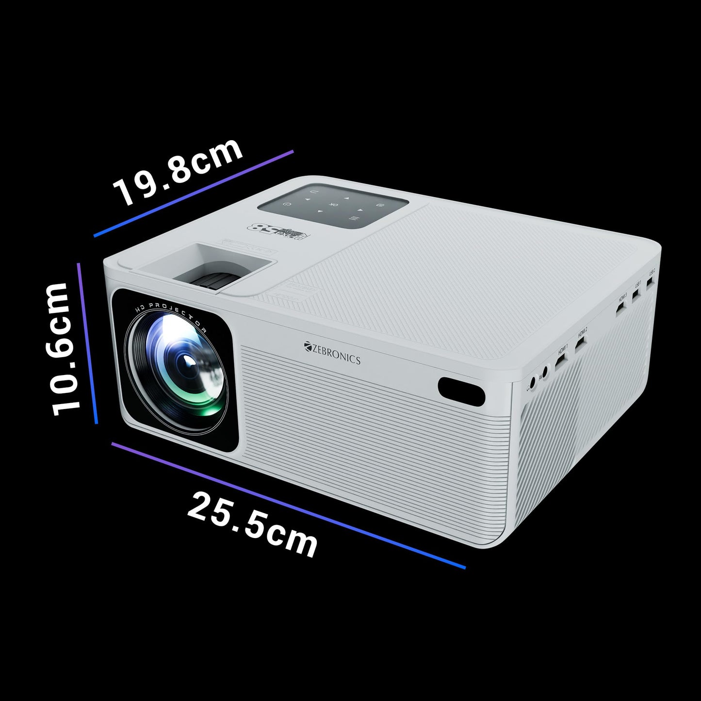 (Open Box) ZEBRONICS PIXAPLAY 15 Smart LED Projector with Dolby Audio, 5500 lumens, 4K Support, 180 Inch Screen Size, Supports Miracast, Bluetooth, USB, HDMI, WiFi, APP Support, 1080p Native