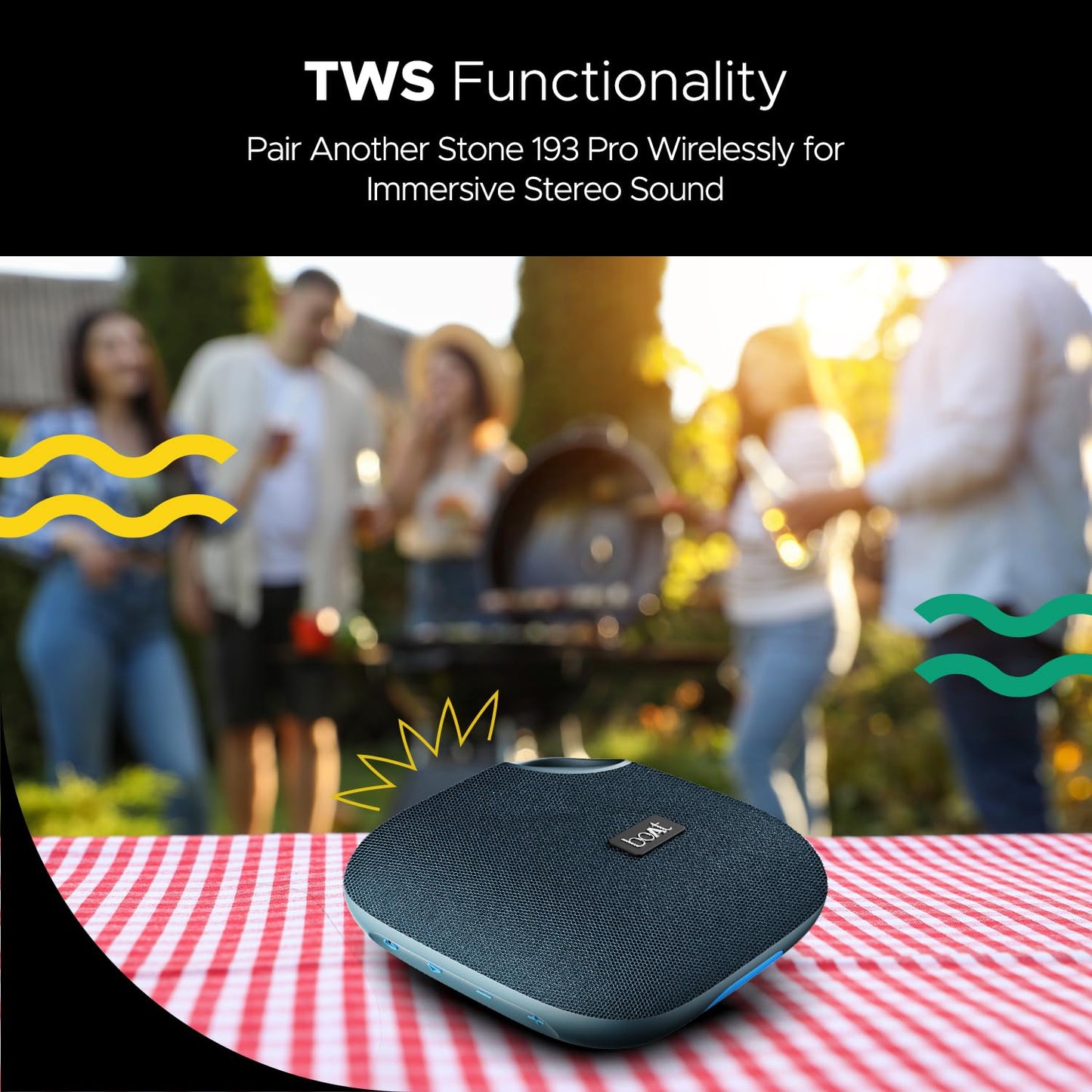 (Open Box) boAt Stone 193 Pro /190 Pro with 5W Signature Sound, Up to 12hrs of Playtime, TWS Feature, Built-in Mic, Bluetooth v5.3, AUX Port, TF Card Connectivity, IPX6 & Type-C Bluetooth Speaker(Raging Black)