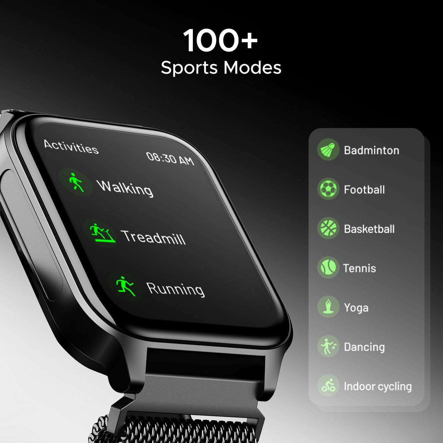 (Open Box) boAt Wave Call 2 Plus Smart Watch w/Bilingual Support (Hindi/English), 1.96”(4.97 cm) HD Display, BT Calling, 100+Sports Modes, Animated Watch Faces, Voice Assistant(Metal Black)