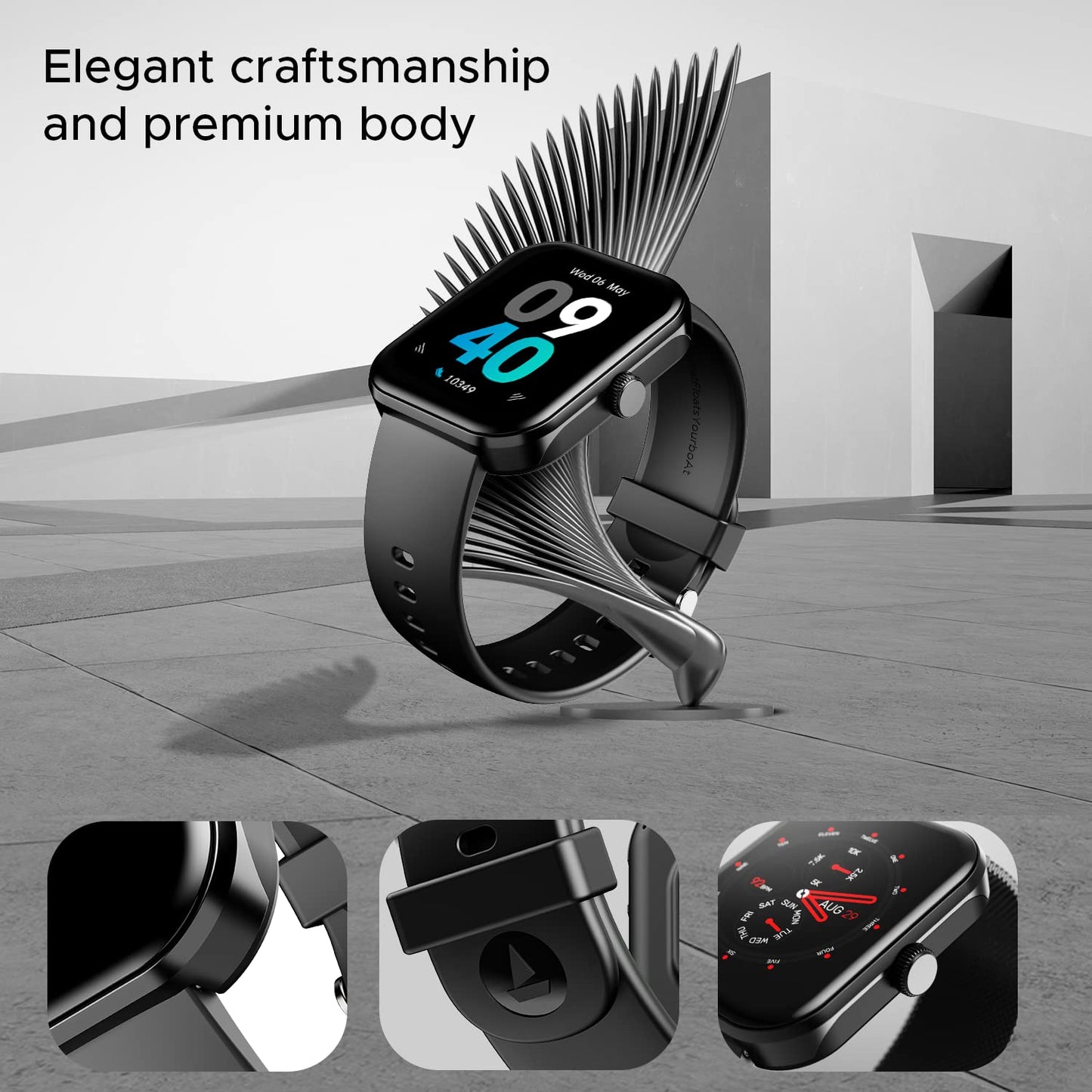 (Open Box) boAt Ultima Call Max Smart Watch w/ 2" Big HD Display, Advanced BT Calling, 100+ Sports Modes, 10 Days Battery Life, Multiple Watch Faces, IP68, HR & SpO2, Sedentary Alerts(Active Black)