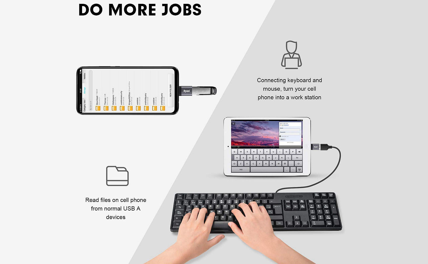 (Open Box) Dyazo Aluminium Portable High Speed Micro USB to USB A Female OTG Adapter/Converter Compatible with Samsung S6 Edje S7 Edge S4 LG G4, Mouse, Keyboard, Flash Drive All Micro O.T.G Enable Devices