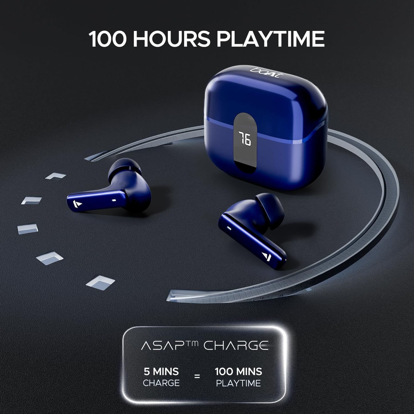 (OPEN BOX)boAt Airdopes 121 Pro Plus Truly Wireless in Ear Ear Buds w/ 100 hrs Playtime, 4 Mics with ENx™, 50ms Low-Latency Beast™ Mode, ASAP™ Charge, IWP™ Tech, BT v5.3 & IPX5(Black)