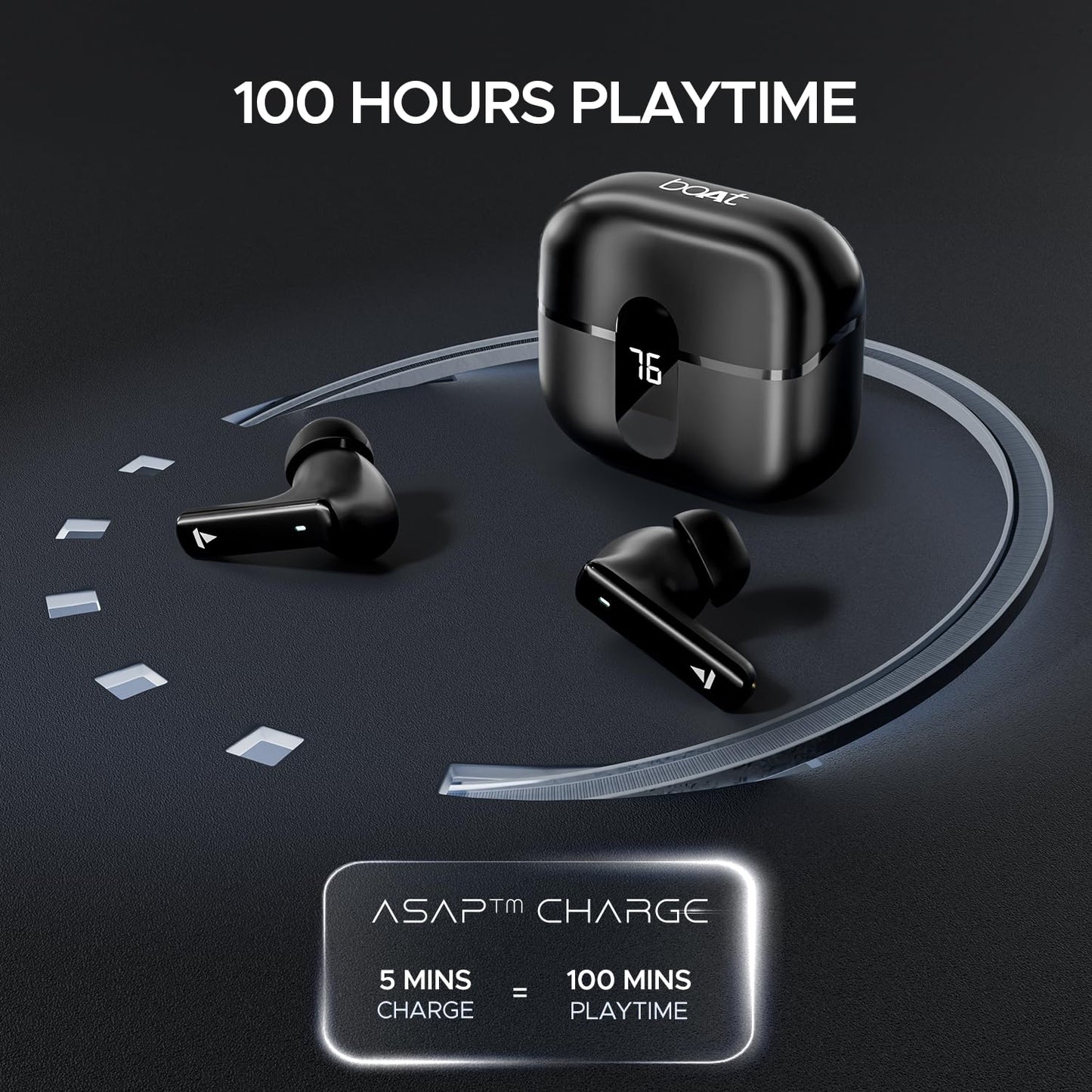 (OPEN BOX)boAt Airdopes 121 Pro Plus Truly Wireless in Ear Ear Buds w/ 100 hrs Playtime, 4 Mics with ENx™, 50ms Low-Latency Beast™ Mode, ASAP™ Charge, IWP™ Tech, BT v5.3 & IPX5(Black)