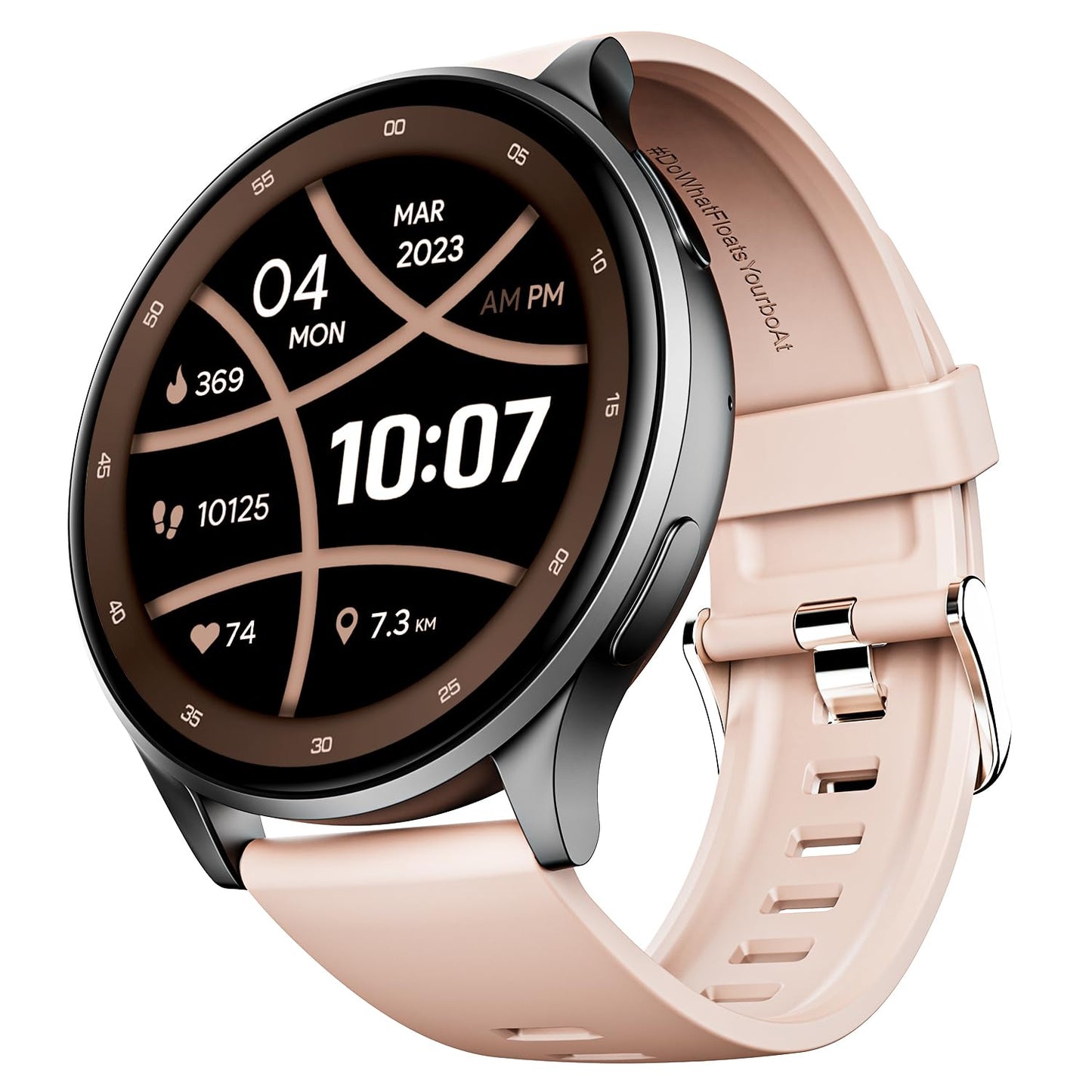 (Without box)boAt Lunar Orb w/ 1.45" (3.6 cm) AMOLED Display, BT Calling, DIY Watch Face Studio, Coins, Crest App Health Ecosystem, Live Cricket & Football Scores, IP67, Smart Watch for Men & Women(Active Black)