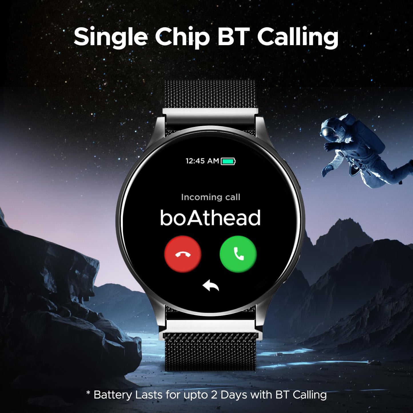 (Without box)boAt Lunar Orb w/ 1.45" (3.6 cm) AMOLED Display, BT Calling, DIY Watch Face Studio, Coins, Crest App Health Ecosystem, Live Cricket & Football Scores, IP67, Smart Watch for Men & Women(Active Black)