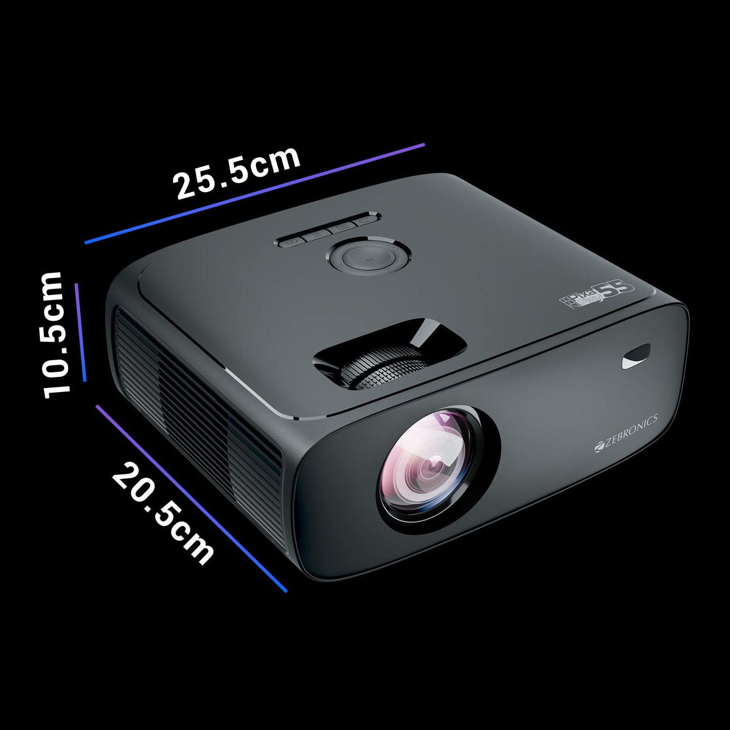 (Open Box) ZEBRONICS PIXAPLAY 15 Smart LED Projector with Dolby Audio, 5500 lumens, 4K Support, 180 Inch Screen Size, Supports Miracast, Bluetooth, USB, HDMI, WiFi, APP Support, 1080p Native