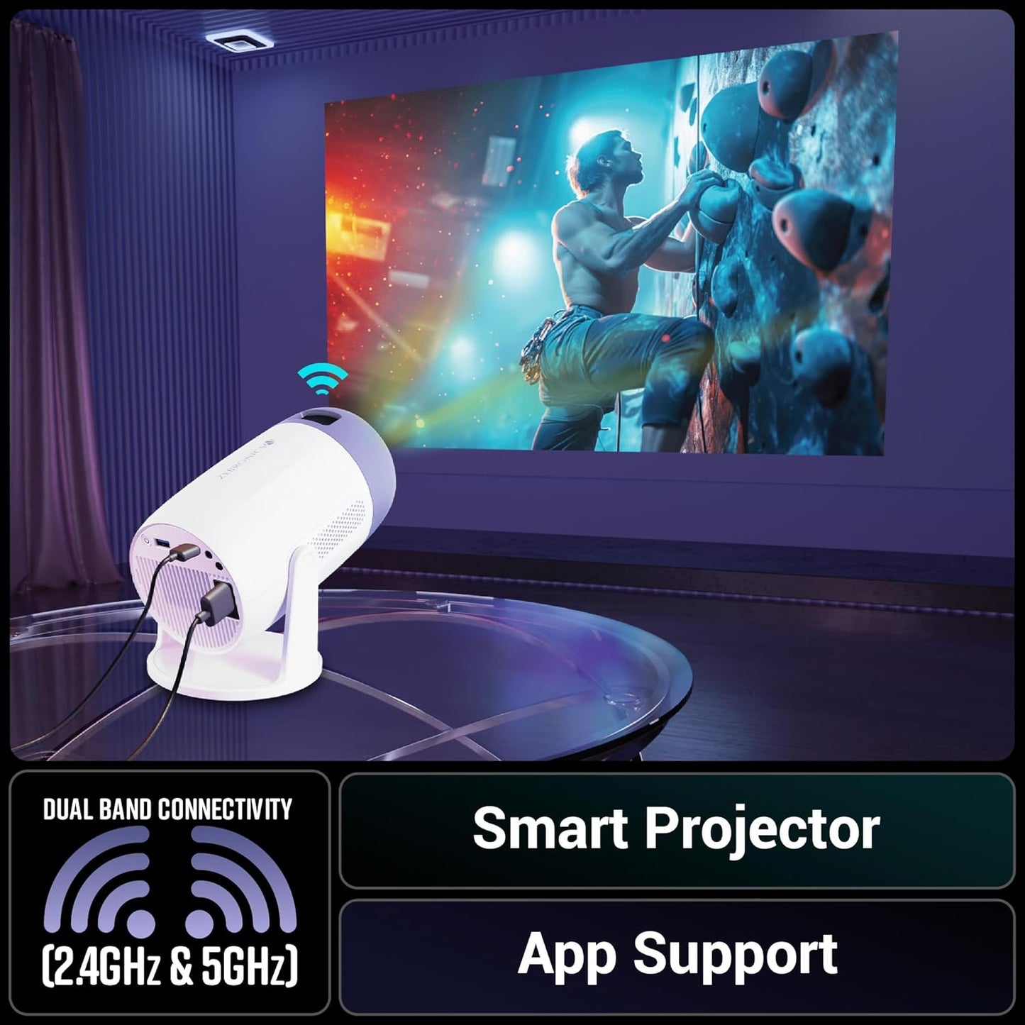 (Open Box) ZEBRONICS ZEB-Pixaplay 63 1080p LED Projector, White