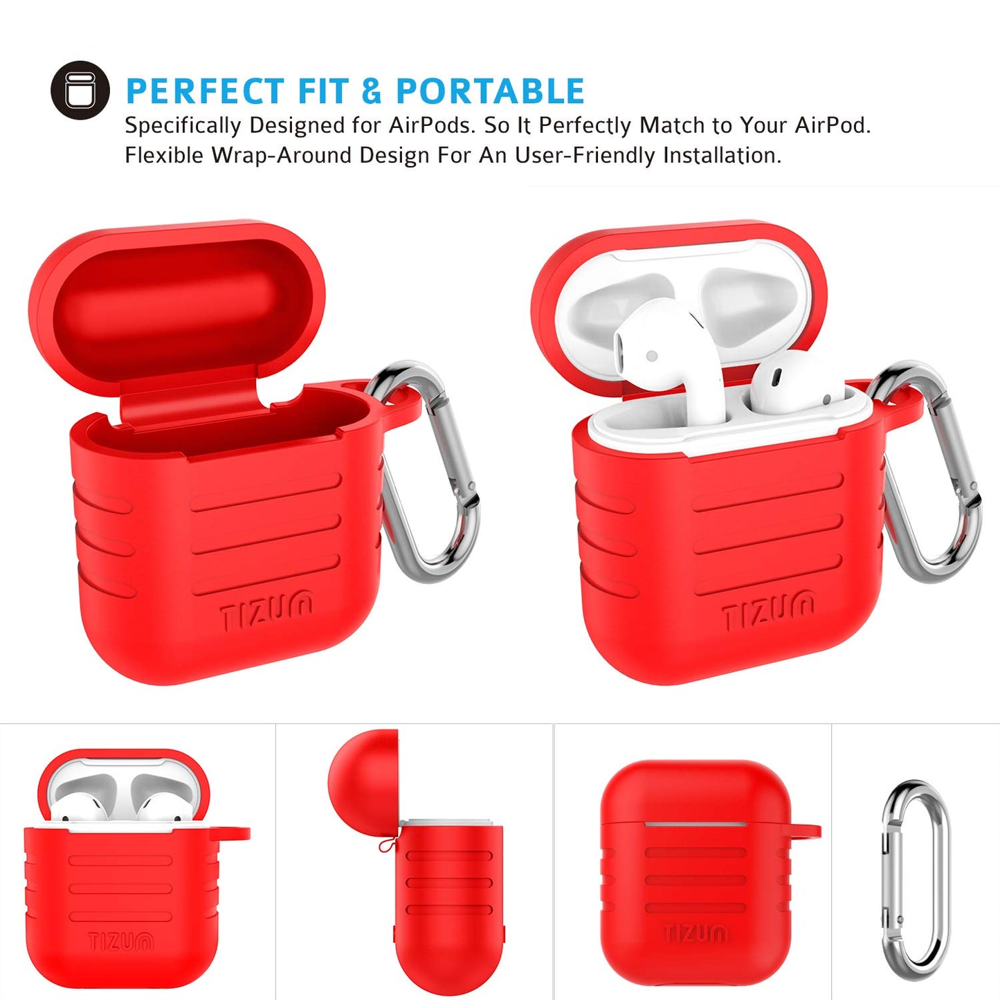 (Open Box) Tizum Apple AirPod Case (Blood Red)