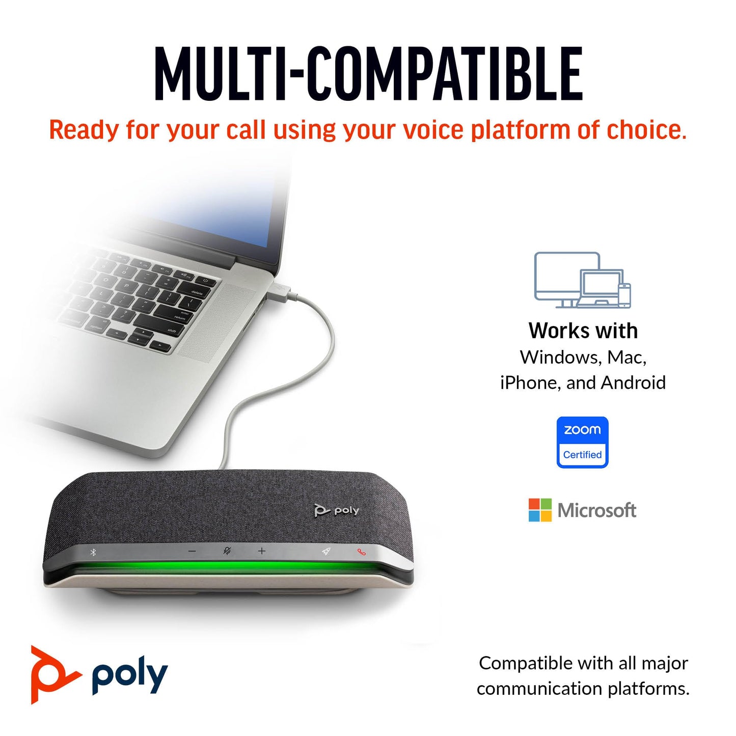 (Open Box)Poly Sync 40 Microsoft Teams USB-A, USB-C & Bluetooth Smart Speakerphone 216875-01