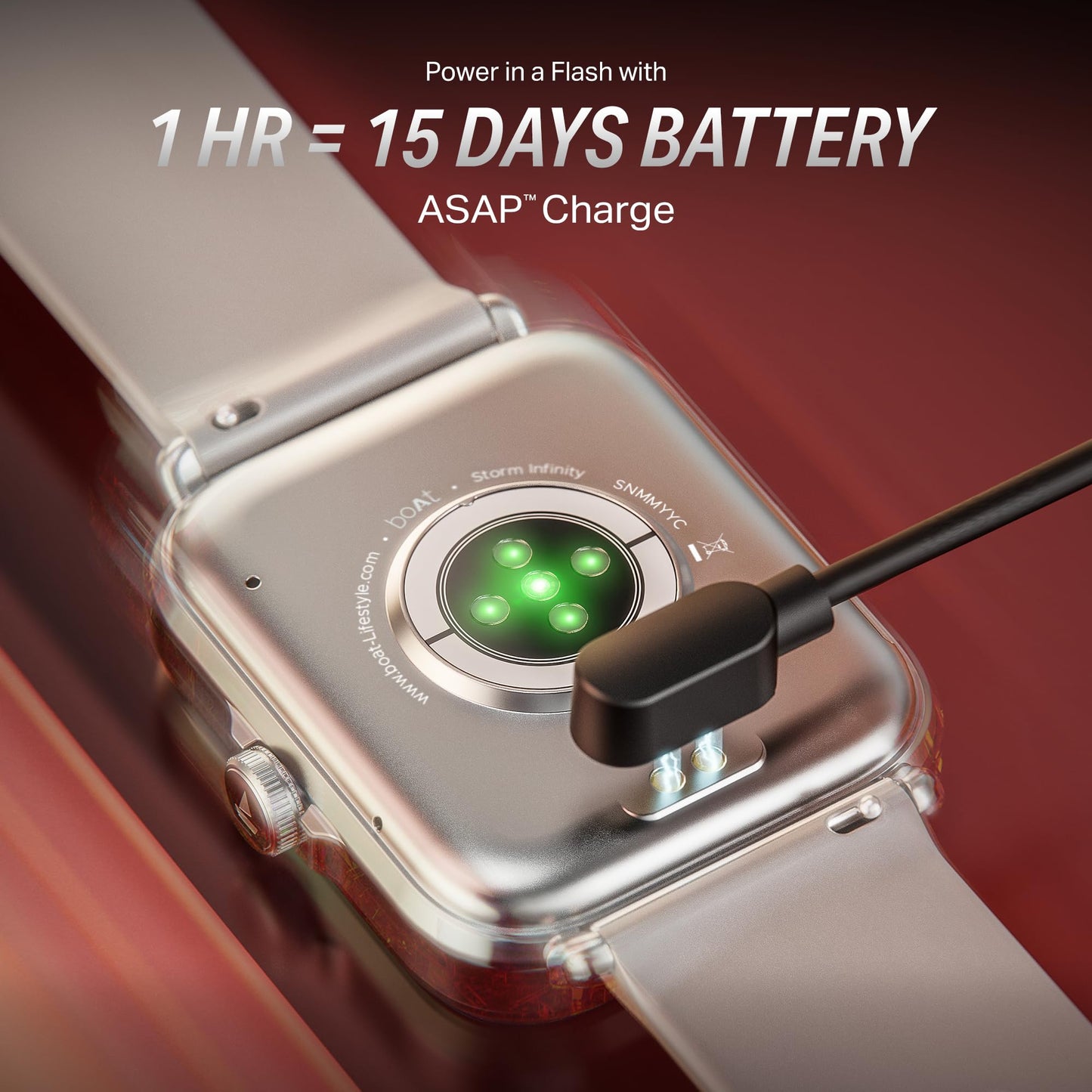 (Open Box) boAt Storm Infinity Plus w/15 Days Extensive Battery fueled by Huge 550mAh Battery, Fast Charge, 1.83”(4.65cm)HD Display, Functional Crown, BT Calling, Smart watch for Men & Women (Active Black)