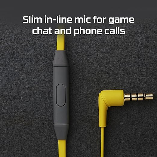 (Open Box) Hyperx Cloud Wired in Ear Earphones with Mic Gaming for Nintendo Switch and Mobile Gaming - Yellow (Hepe1-Ma-Yl/G)