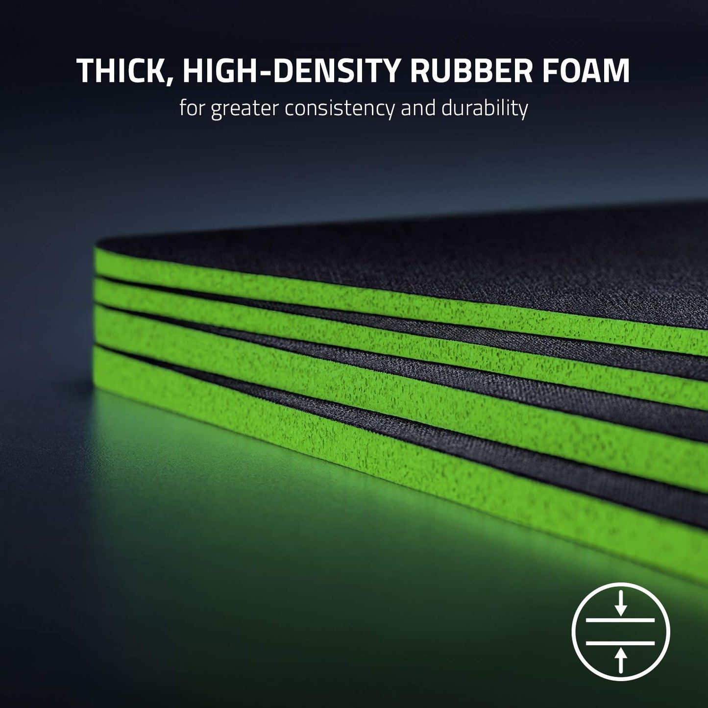 (OPEN BOX)Razer Strider - L Multilayer Synthetic Leather, Foam Padding, Head Cushion, Height Adjustable, Black/Green (RZ02-03810200-R3M1)