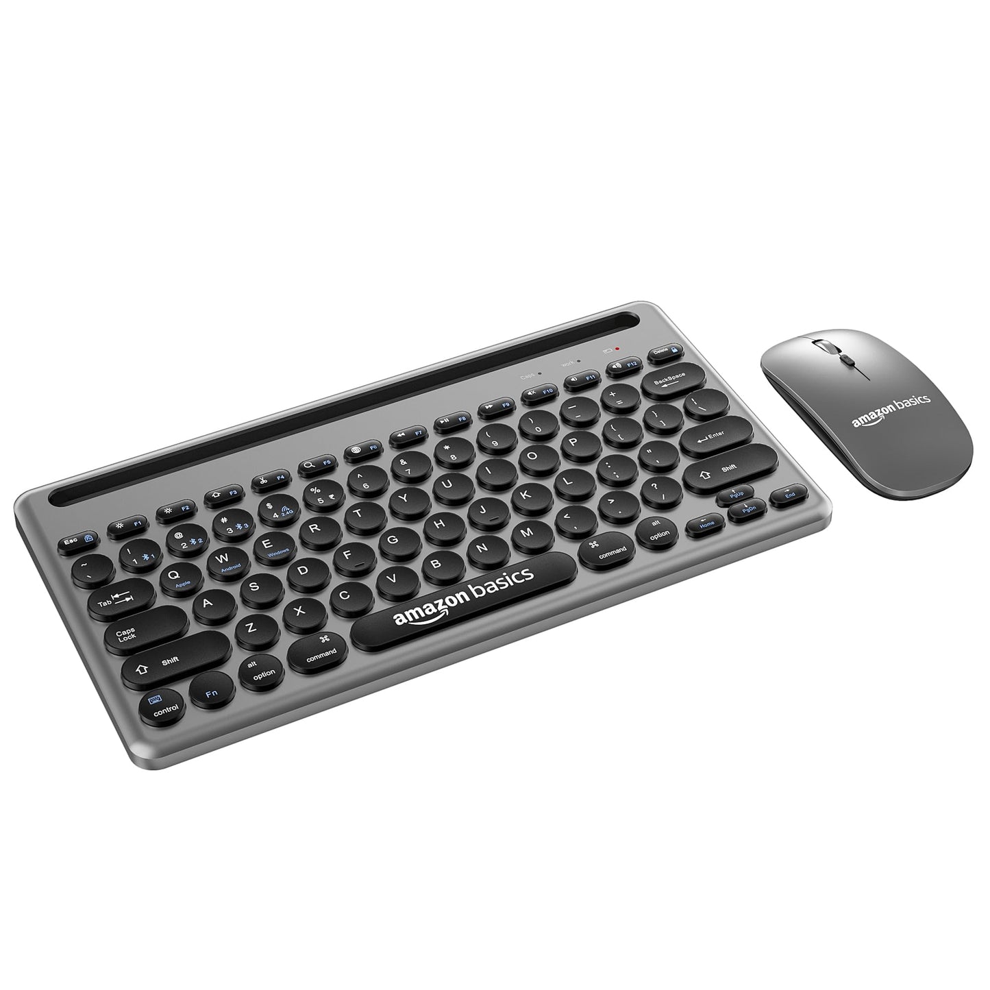 (Open Box) Amazon Basics USB Wireless Keyboard and Mouse Set with Nano Receiver