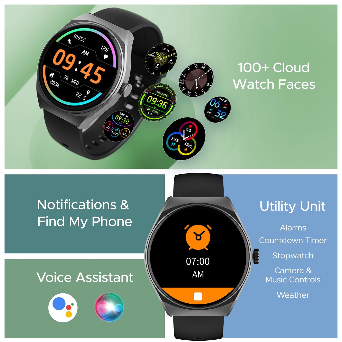 (Without box)boAt Lunar Seek w/ 1.39" (3.5 cm) HD Display, Advanced Bluetooth Calling, Functional Crown, Multiple Sports Mode,100 Watch Faces, IP67 Dust, Sweat & Splash Resistance, HR & SpO2 Monitoring(Metal Grey)