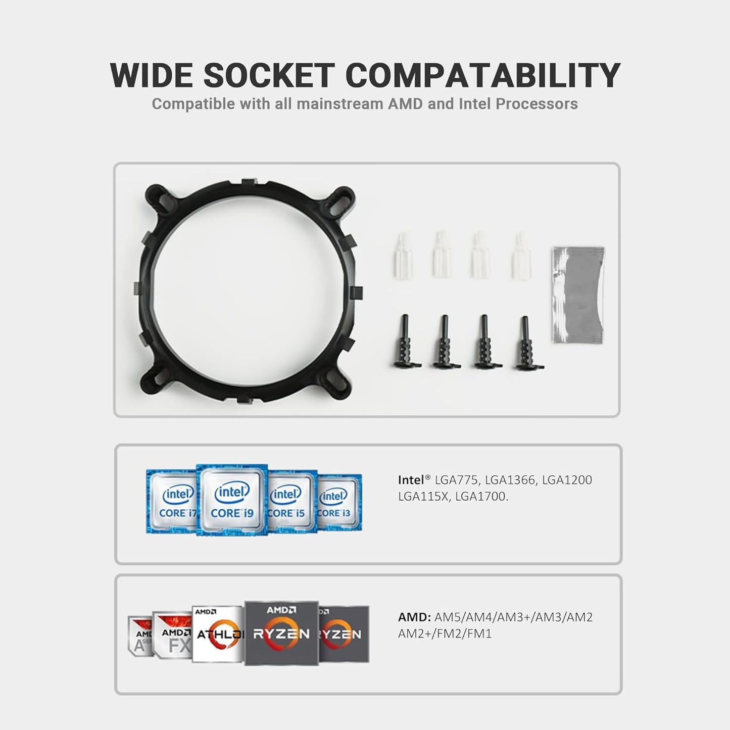Ant Esports ICE-C200 V2 CPU Cooler/CPU Fan with Rainbow LED Fan | Support - Intel : LGA1700 / 115X / 1200/1366 x 775 & AMD : AM5, AM4, AM3+, AM3, AM2+, FM2, FM1