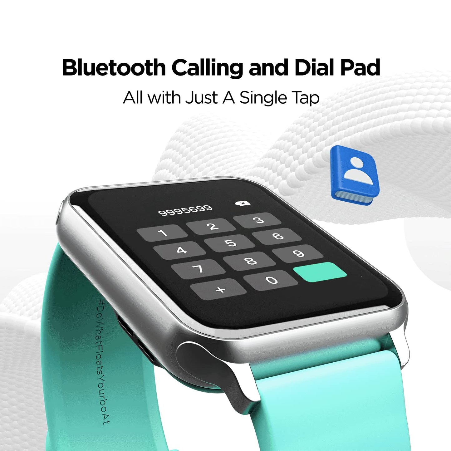 (Without Box)boAt Wave Call Smart Watch, Smart Talk w/Advanced Dedicated Bluetooth Calling Chip, 1.69 HD Display w/ 550 NITS & 70% Color Gamut, 150+ Watch Faces, Multi-Sport Modes,HR,SpO2(Caribbean Green)