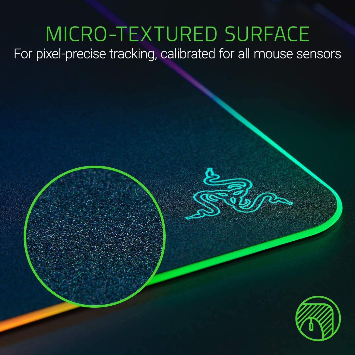 (OPEN BOX)Razer Strider - L Multilayer Synthetic Leather, Foam Padding, Head Cushion, Height Adjustable, Black/Green (RZ02-03810200-R3M1)