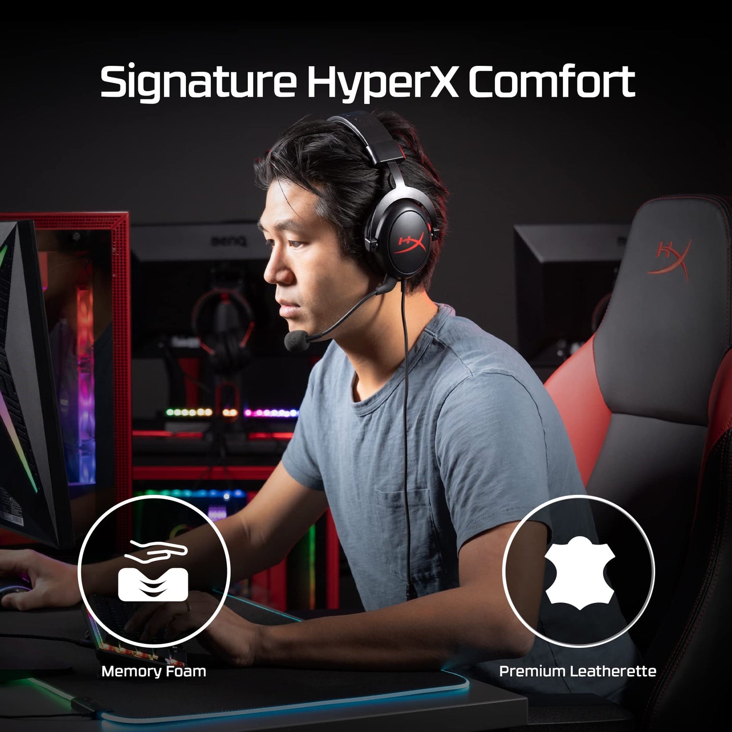 (OPEN BOX)HyperX Cloud Core On-Ear Wired Gaming Headset with Mic for PC, DTS Headpone:X (Black)