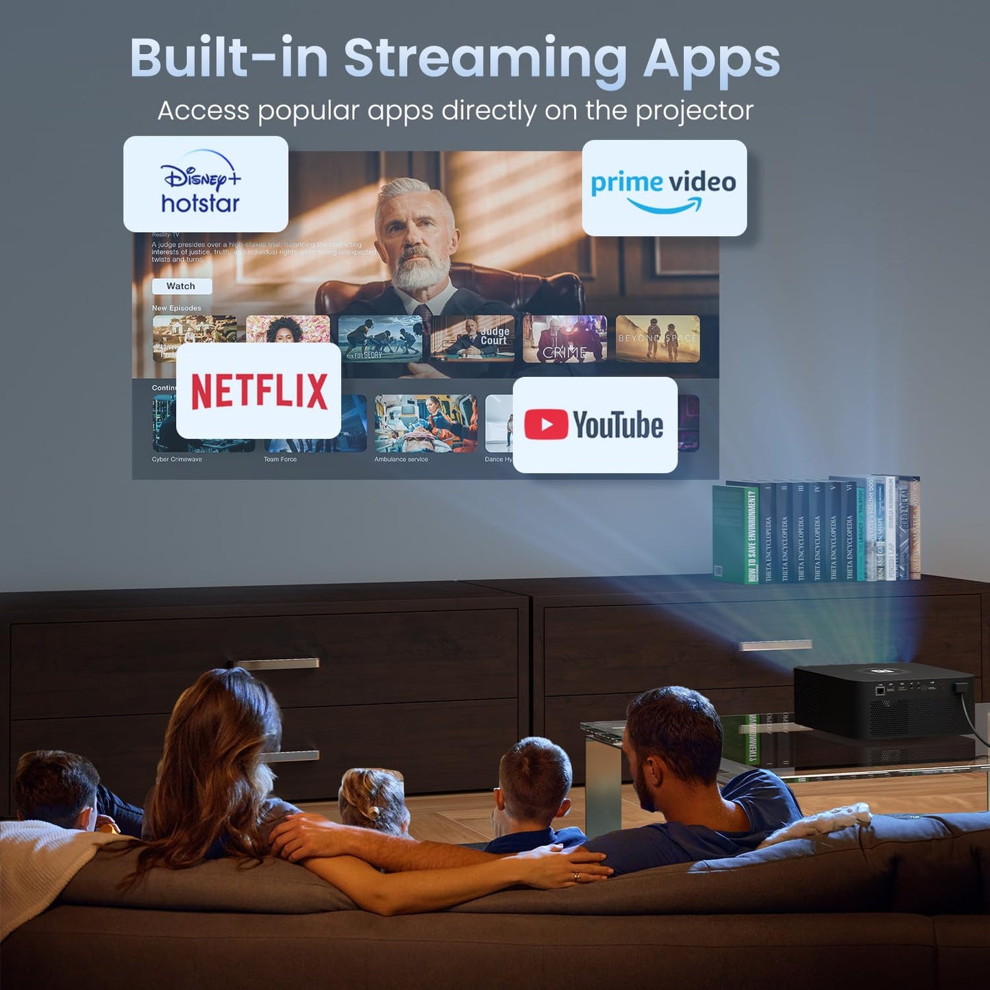 (Open Box) Portronics Beem 440 Smart LED Projector with 720p HD Resolution, Rotatable Design, Built-in Streaming Apps (Netflix, Prime Video, Hotstar), 2000 Lumens, Screen Mirroring, 3 Watts Speaker (White)