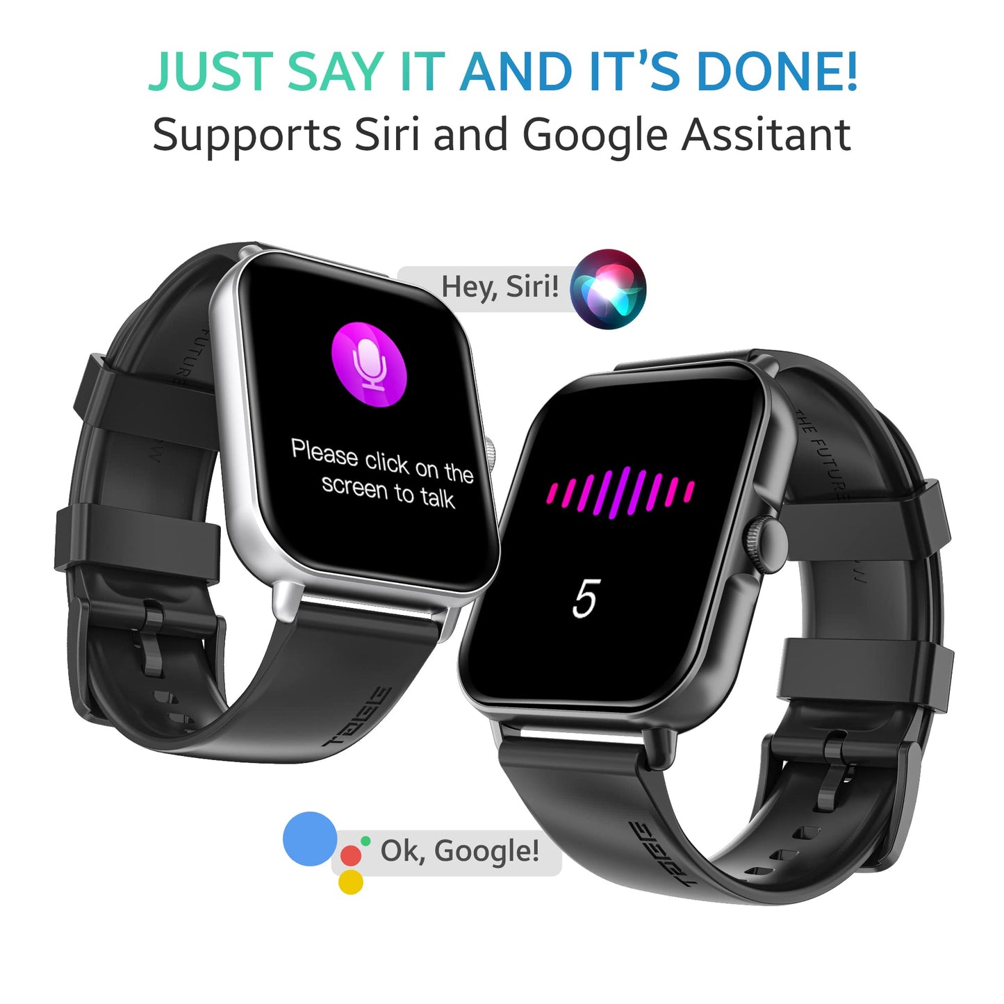 (Open box)TAGG Engage Lite Advanced Calling Smartwatch with Split Screen Function | Single Chip Technology | Fast Charge 10 min = 1 Day Usage | AI Voice Assistant | Built-In Games, Calculator, Stopwatch & Timer