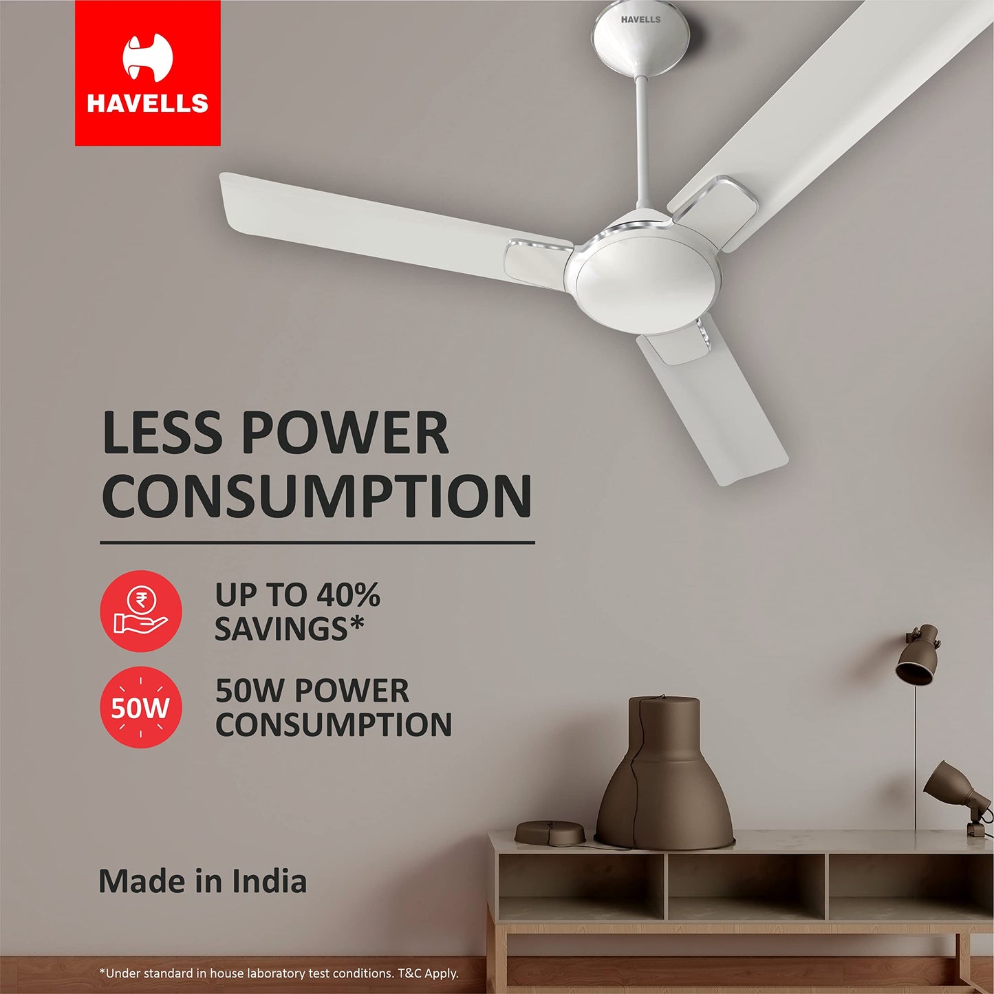 Havells 1200 mm FAN ENTICER ES BEIGE COPPER, 2 Star