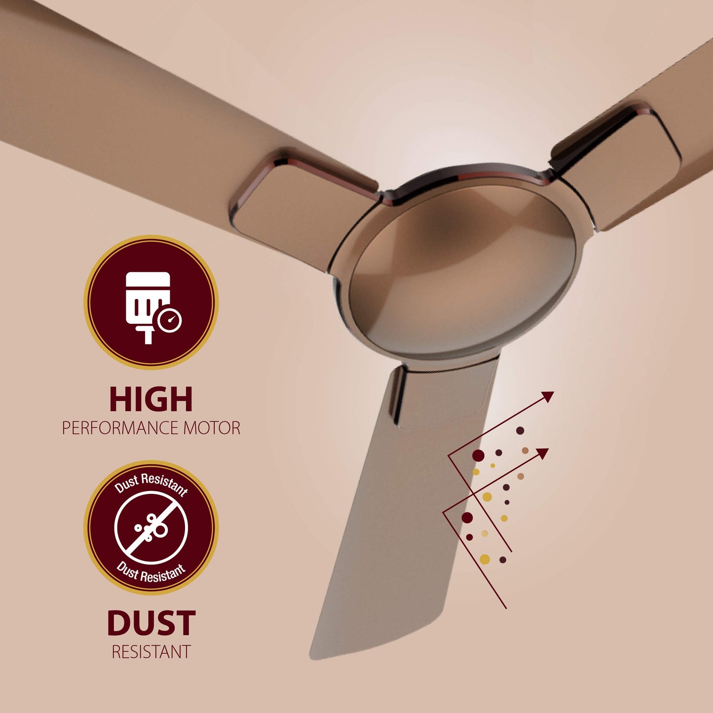 Havells 1200 mm FAN ENTICER ES BEIGE COPPER, 2 Star
