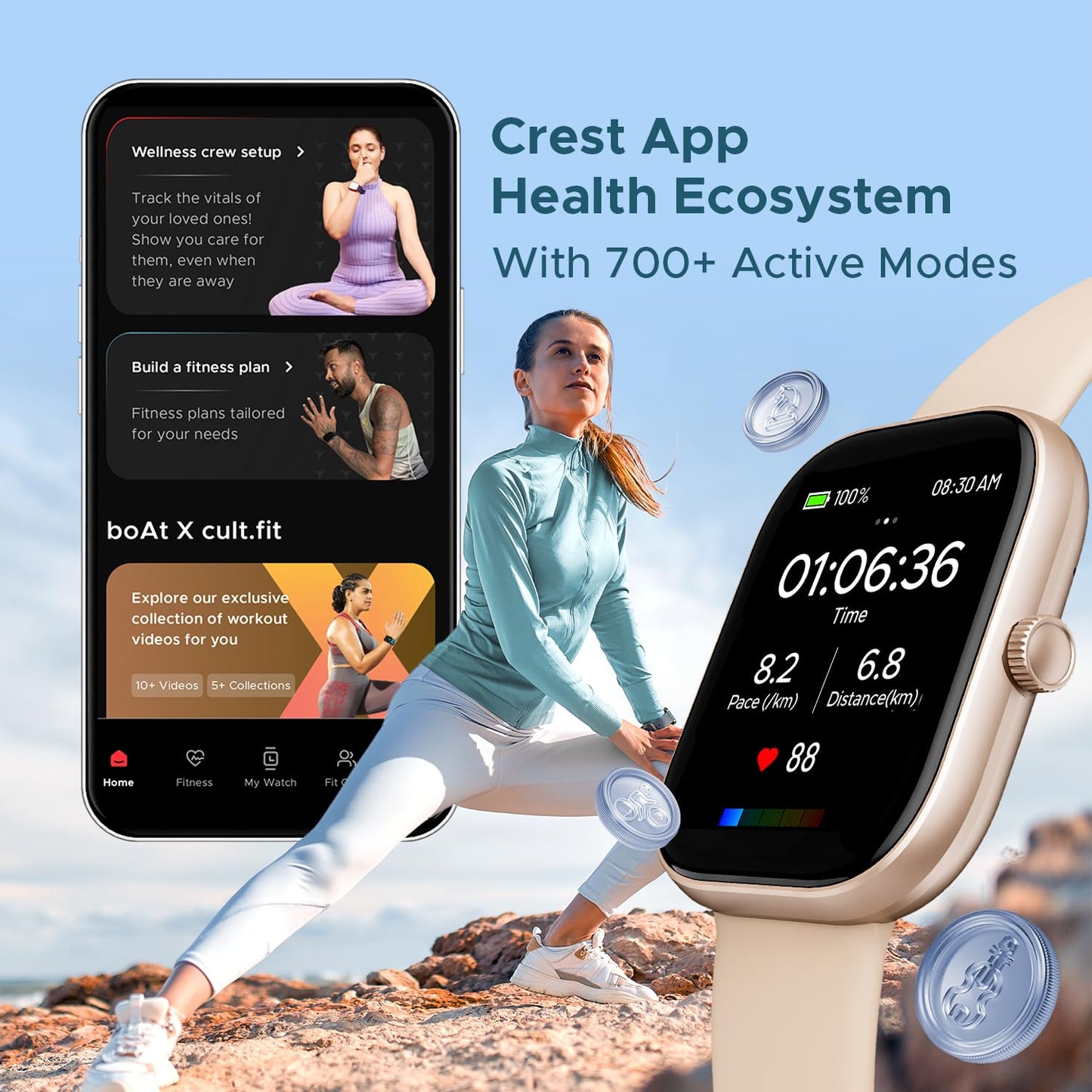 (Open Box) boAt Wave Sigma w/ 2.01" (5.1 cm) HD Display,Bluetooth Calling, Coins, DIY Watch Face Studio, 700+ Active Modes, HR&SpO2 Monitoring, Energy and Sleep Scores, Smart Watch for Men & Women(Active Black)