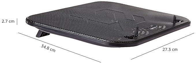 (Open Box) Amazon Basics Laptop Cooling Pad, USB Powered Portable Gaming Laptop Cooler Stand | Quiet 2 Fans with Blue LED Light | 2 Viewing Angles | Slim Chill Mat for 10 to 15.6-Inch Laptops