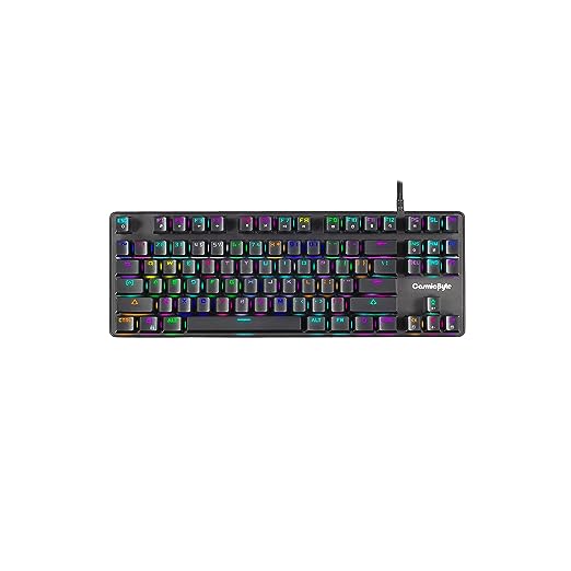 (OPEN BOX) Cosmic Byte CB-GK-34 Firefly Hot Swappable Per-Key RGB Ten-Keyless Keyboard with Outemu Red Switch, Macros, Software (Black)