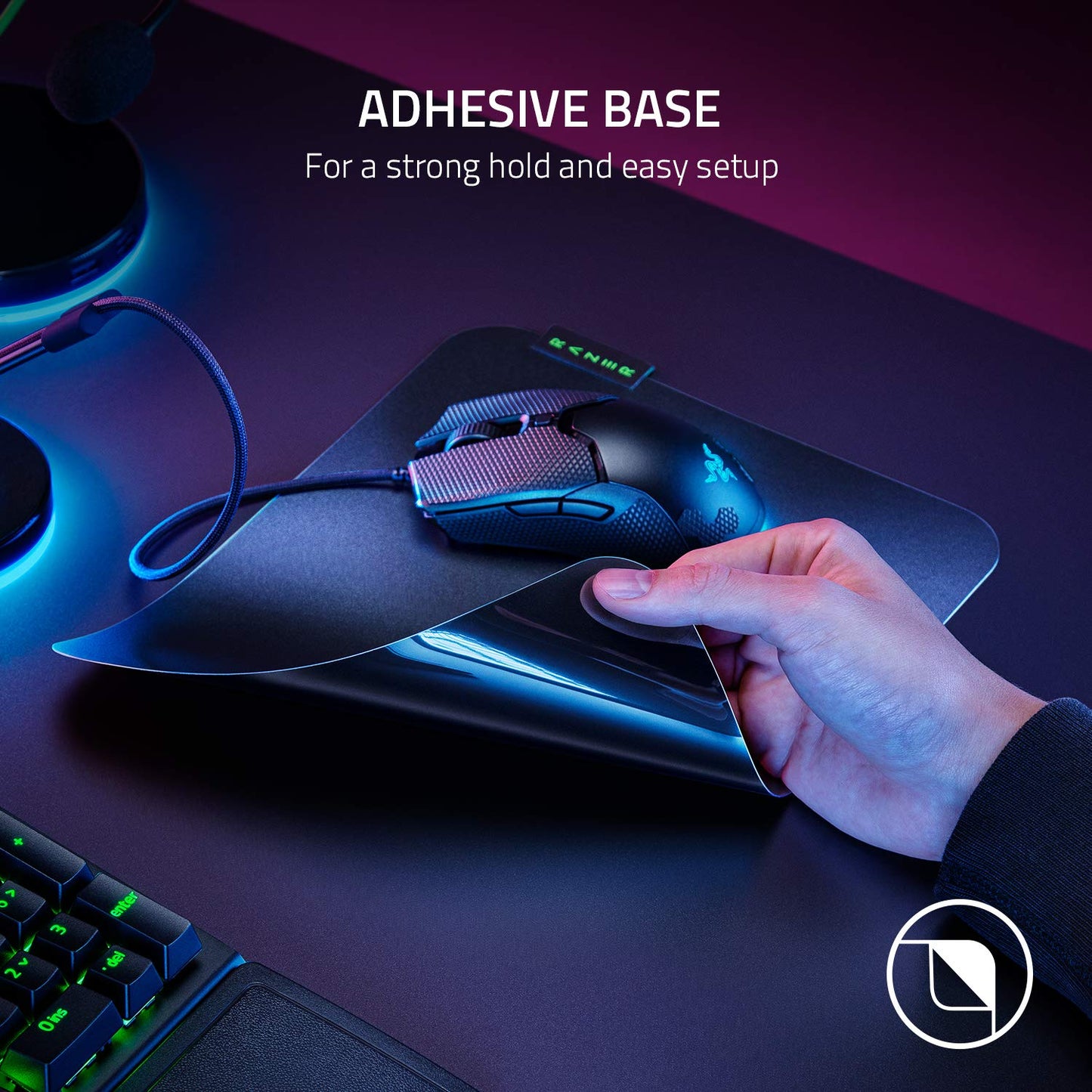 (OPEN BOX)Razer Strider - L Multilayer Synthetic Leather, Foam Padding, Head Cushion, Height Adjustable, Black/Green (RZ02-03810200-R3M1)