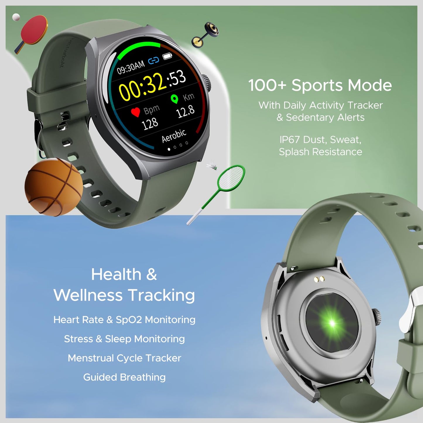 (Without box)boAt Lunar Seek w/ 1.39" (3.5 cm) HD Display, Advanced Bluetooth Calling, Functional Crown, Multiple Sports Mode,100 Watch Faces, IP67 Dust, Sweat & Splash Resistance, HR & SpO2 Monitoring(Metal Grey)