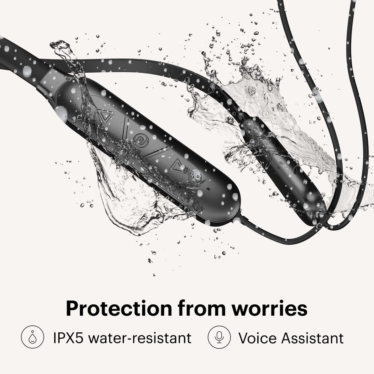 (Open Box) Noise Sense Bluetooth Wireless in Ear Earphones,Neckband Earphones with Fast Charging, Up to 25H Playback, Powerful Bass, with mic for Clear Calls, Type C Port, IPX5, Voice Assistant