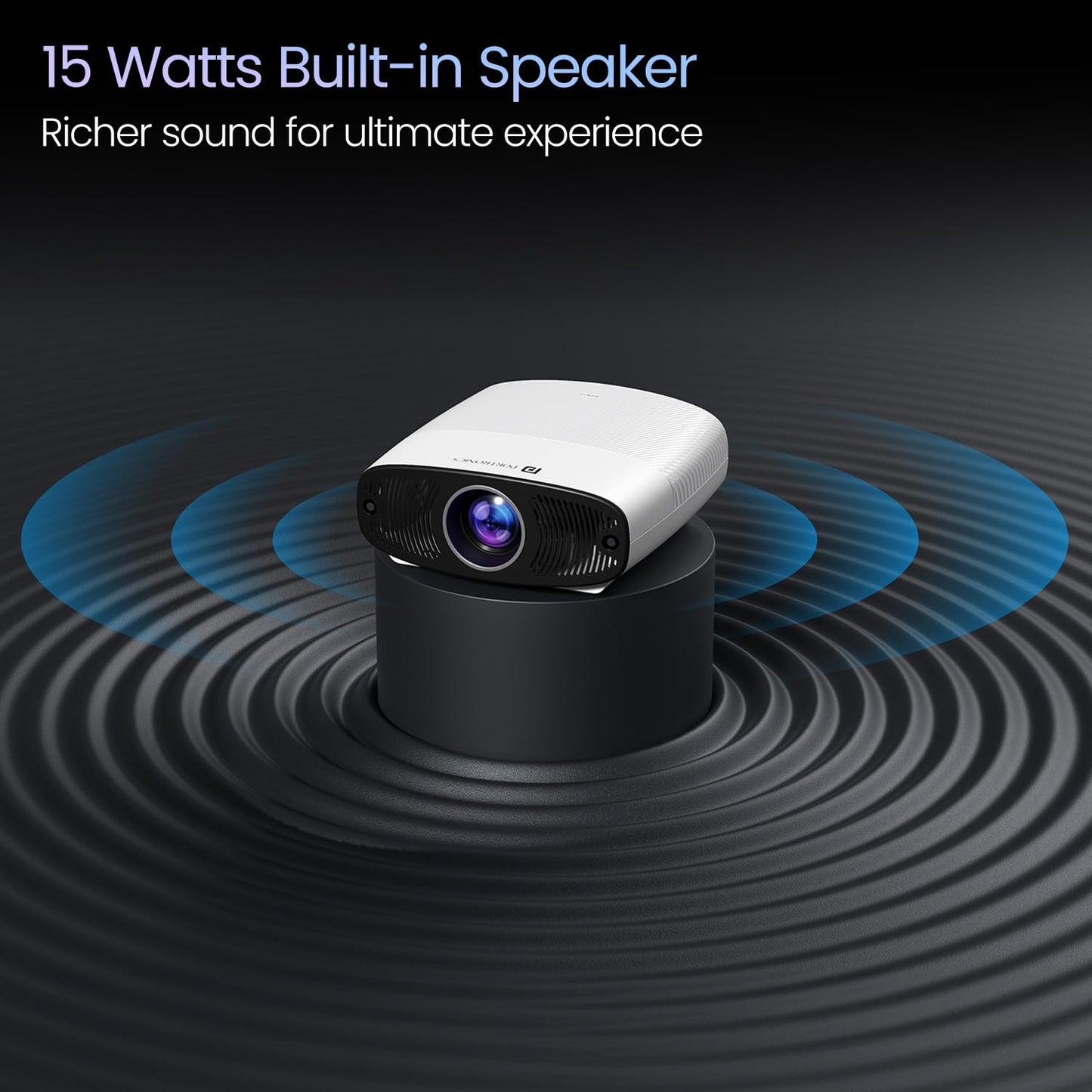 (Open Box) Portronics Beem 440 Smart LED Projector with 720p HD Resolution, Rotatable Design, Built-in Streaming Apps (Netflix, Prime Video, Hotstar), 2000 Lumens, Screen Mirroring, 3 Watts Speaker (White)