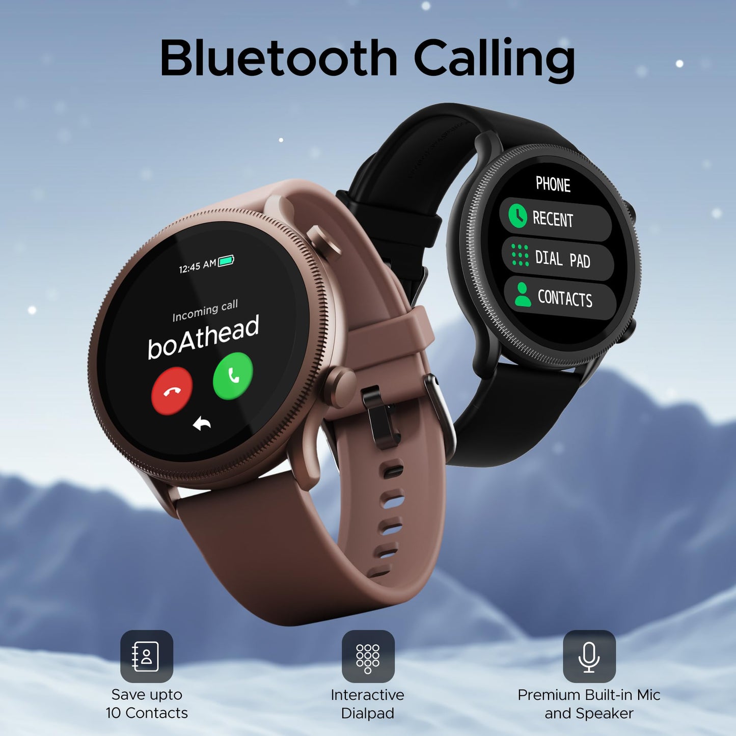 (Without box)boAt Lunar Orb w/ 1.45" (3.6 cm) AMOLED Display, BT Calling, DIY Watch Face Studio, Coins, Crest App Health Ecosystem, Live Cricket & Football Scores, IP67, Smart Watch for Men & Women(Active Black)