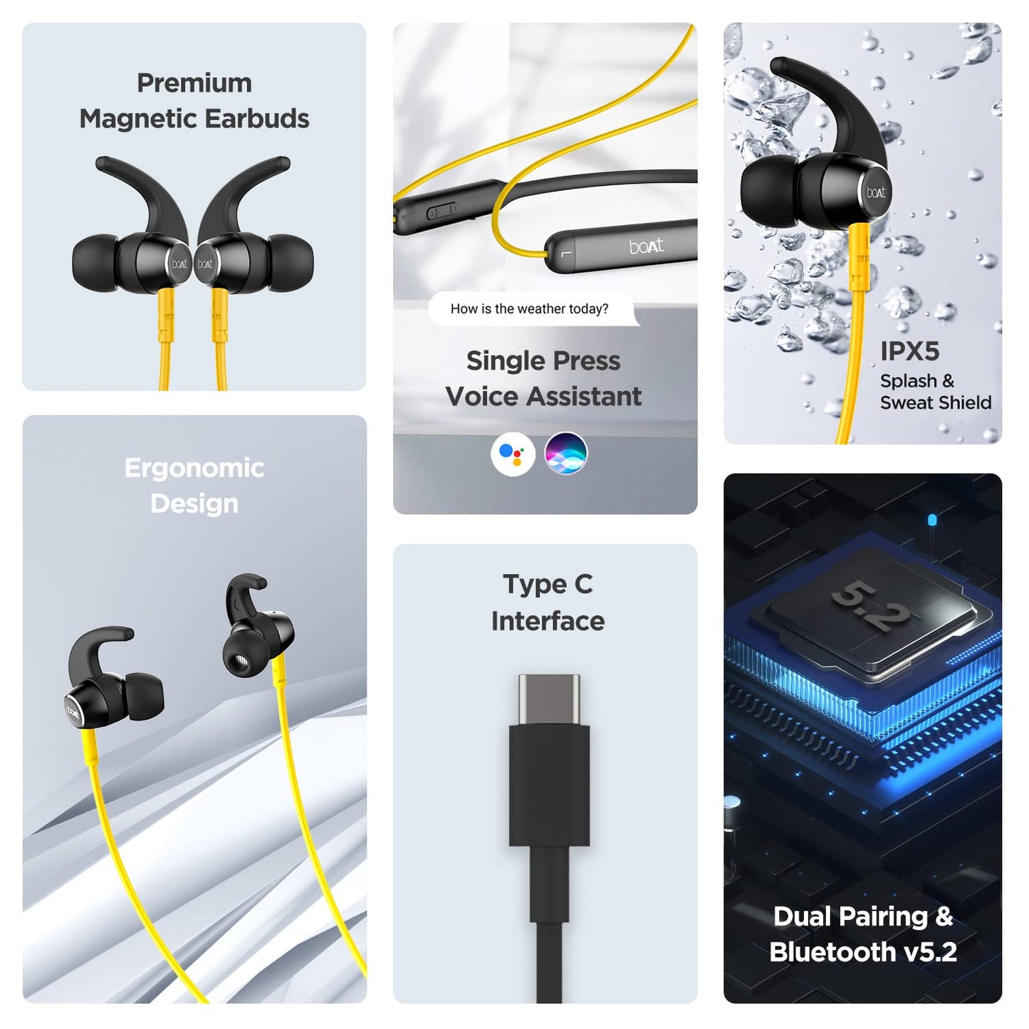 (Without Box)boAt Rockerz 330 in-Ear Bluetooth Neckband with Upto 30 Hours Playtime, ASAP Charge, Signature Sound, Dual Pairing & IPX5 with Mic (Active Black)