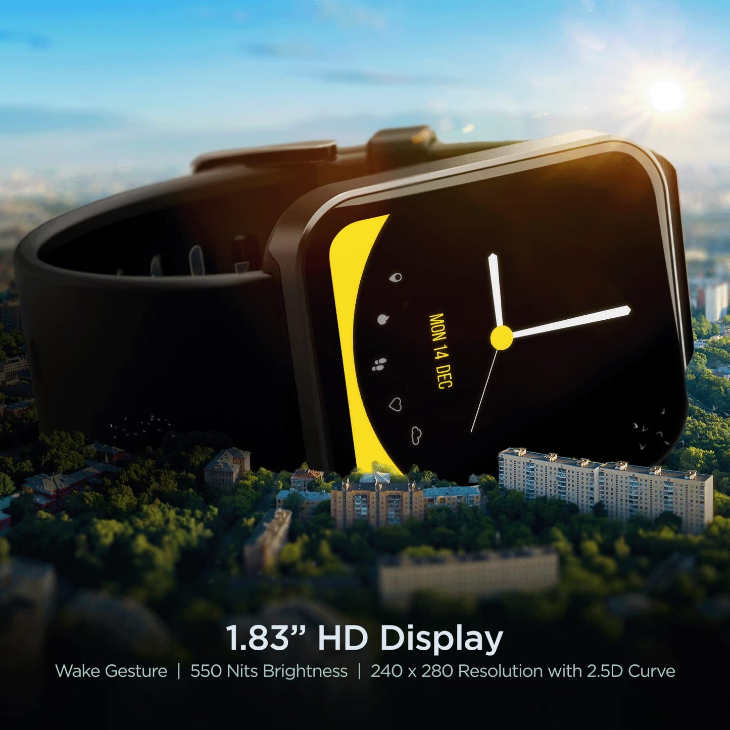 (Open Box)boAt Wave Leap Call Smart Watch w/ 1.83" (4.6 cm) HD Display, Advanced Bluetooth Calling, Coins,Multiple Watch Faces, Multi-Sports Modes, IP68, HR & SpO2, Metallic Design, Weather Forecasts(Deep Blue)