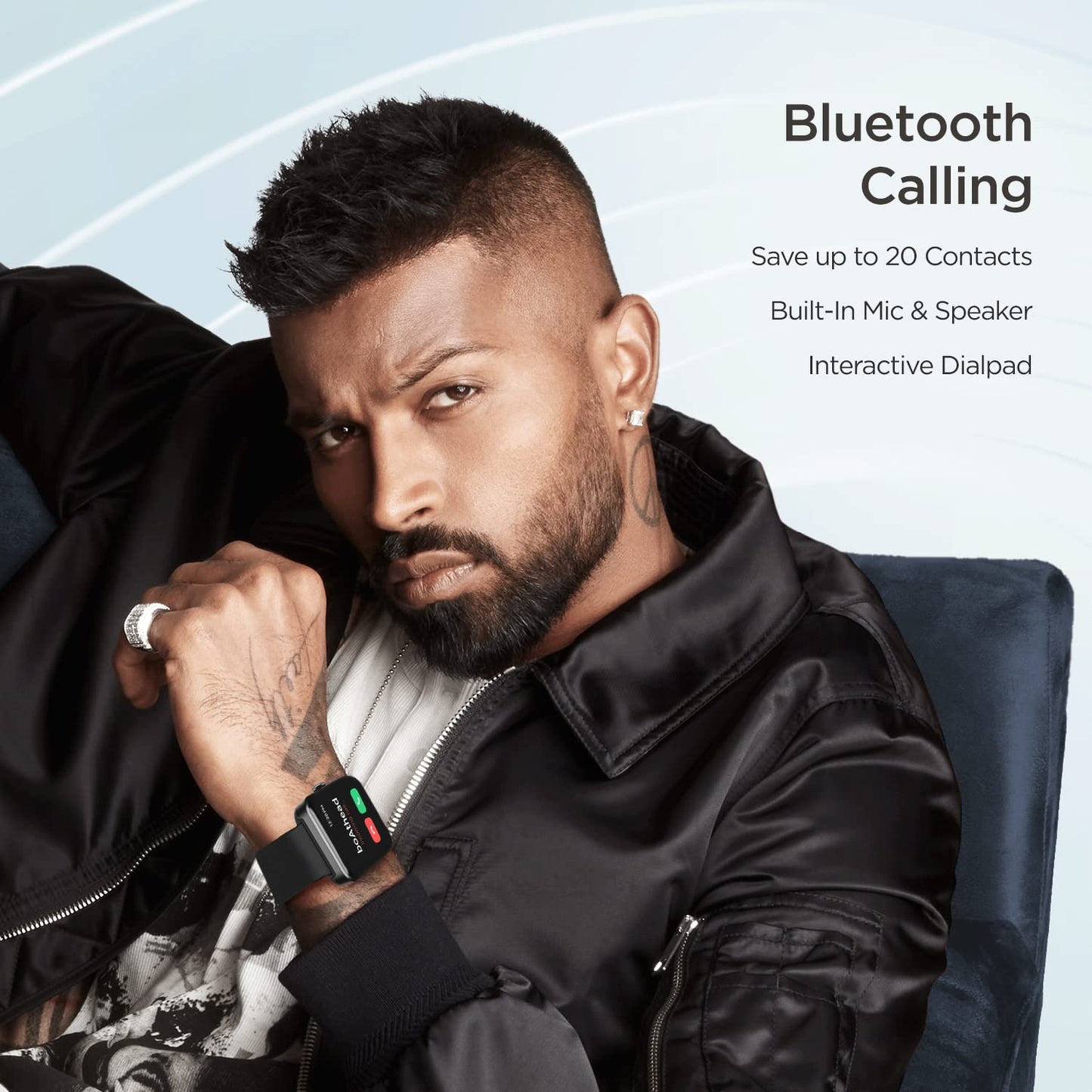 (Open Box)boAt Wave Leap Call Smart Watch w/ 1.83" (4.6 cm) HD Display, Advanced Bluetooth Calling, Coins,Multiple Watch Faces, Multi-Sports Modes, IP68, HR & SpO2, Metallic Design, Weather Forecasts(Deep Blue)