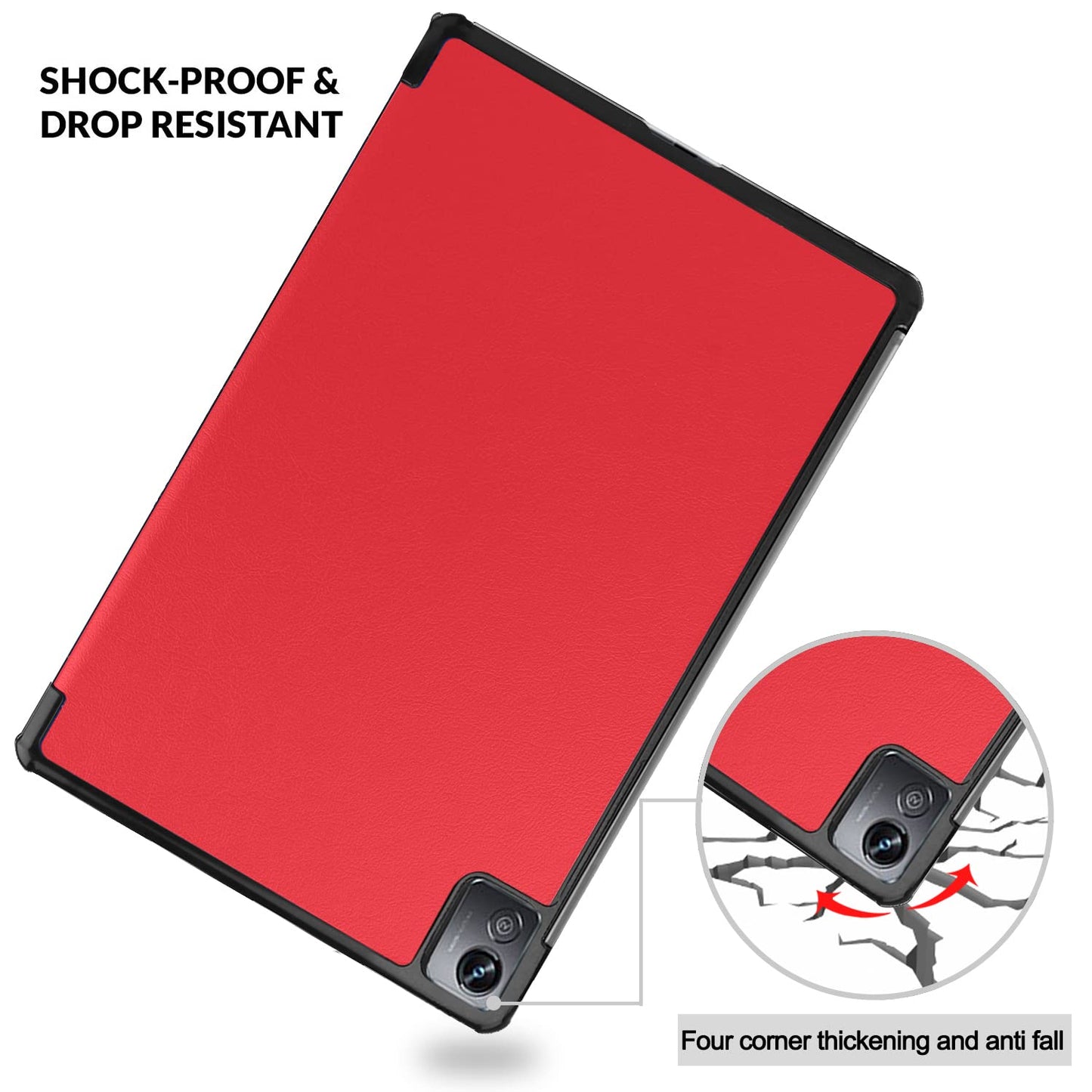 (OPEN BOX)Robustrion Trifold Flip Stand Case Cover for Realme Pad X 11 inch Tablet Cover - Black
