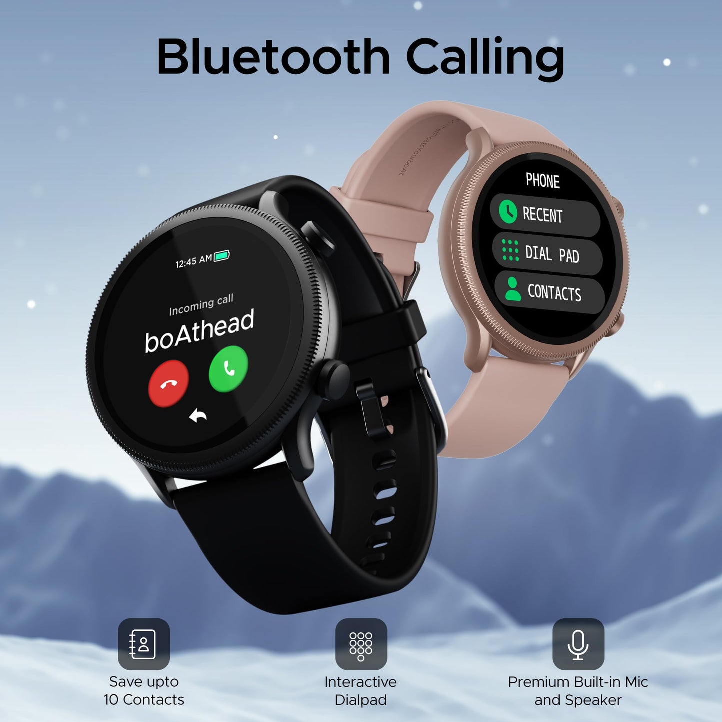(Without box)boAt Lunar Orb w/ 1.45" (3.6 cm) AMOLED Display, BT Calling, DIY Watch Face Studio, Coins, Crest App Health Ecosystem, Live Cricket & Football Scores, IP67, Smart Watch for Men & Women(Active Black)