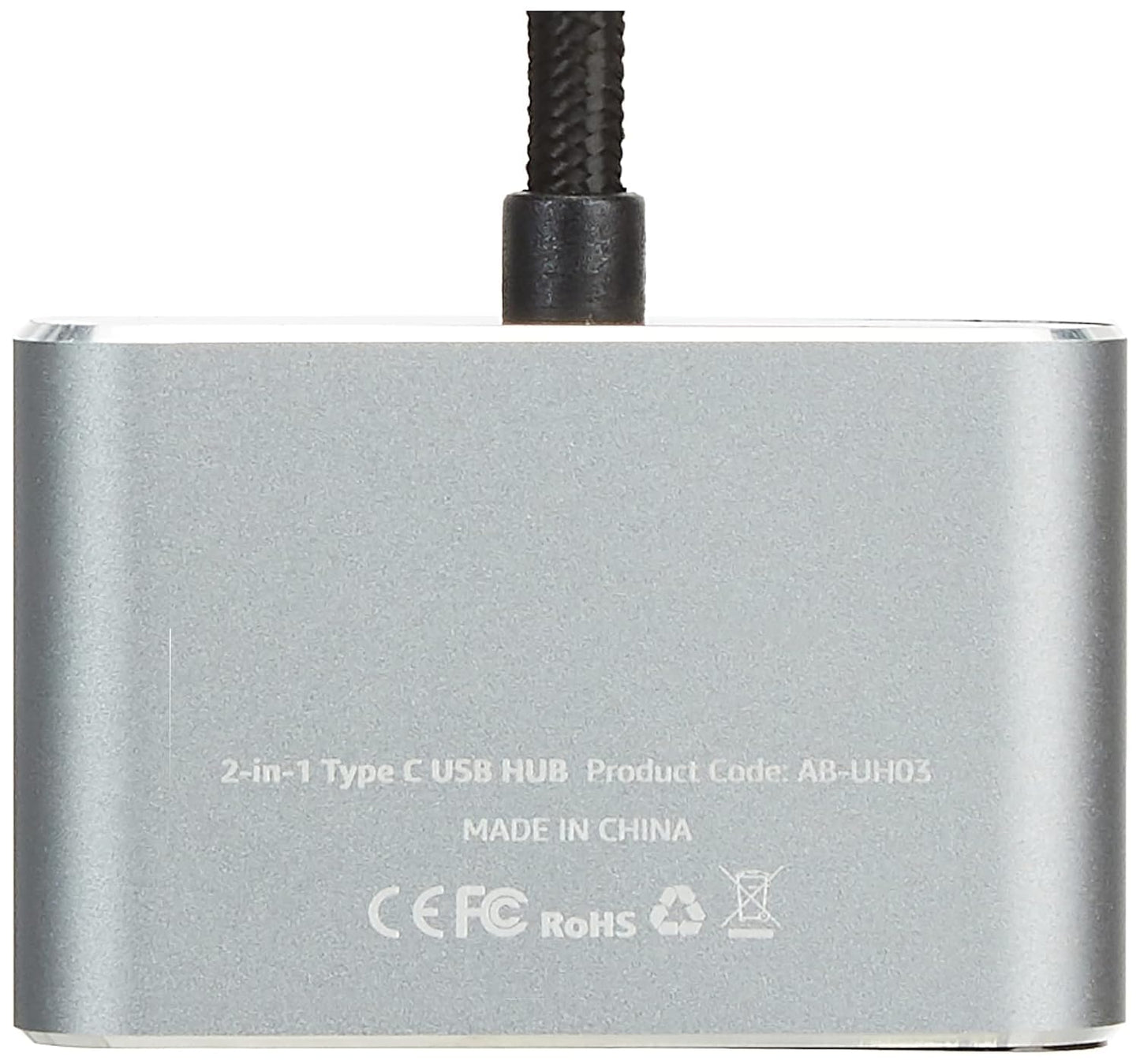 (Open Box) Amazon Basics 4 Port Superspeed USB 3.0 Hub with Charging Function and 15 CM Built-in Cable (Grey)