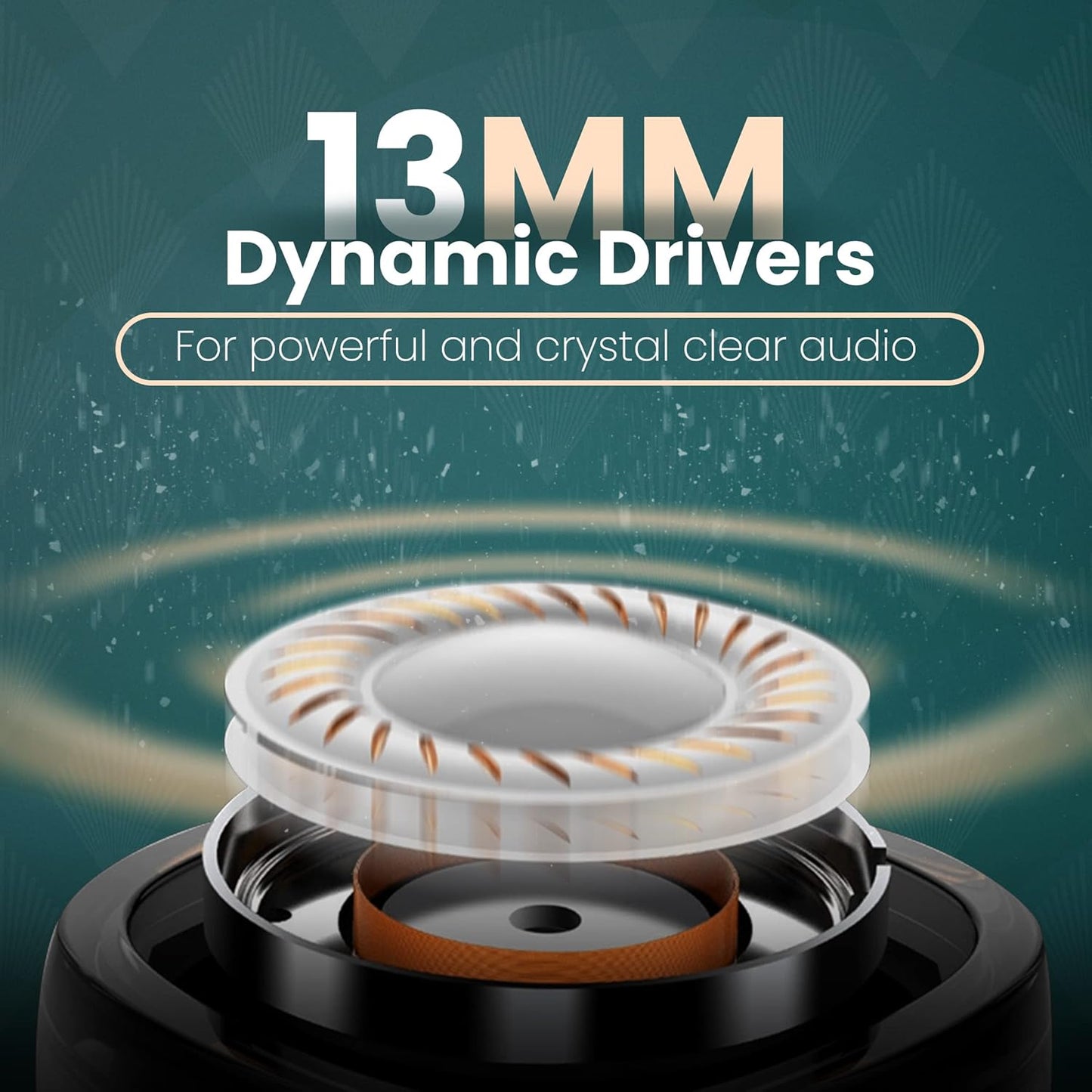 (Open Box) HAMMER Airflow Plus TWS Earbuds with Bluetooth 5.1, Smart Touch Control, Type-C Charging, IPX4 Rated SweatProof, Stereo Sound, Upto 23 Hours Playback, Noise Isolation (Emerald Green)