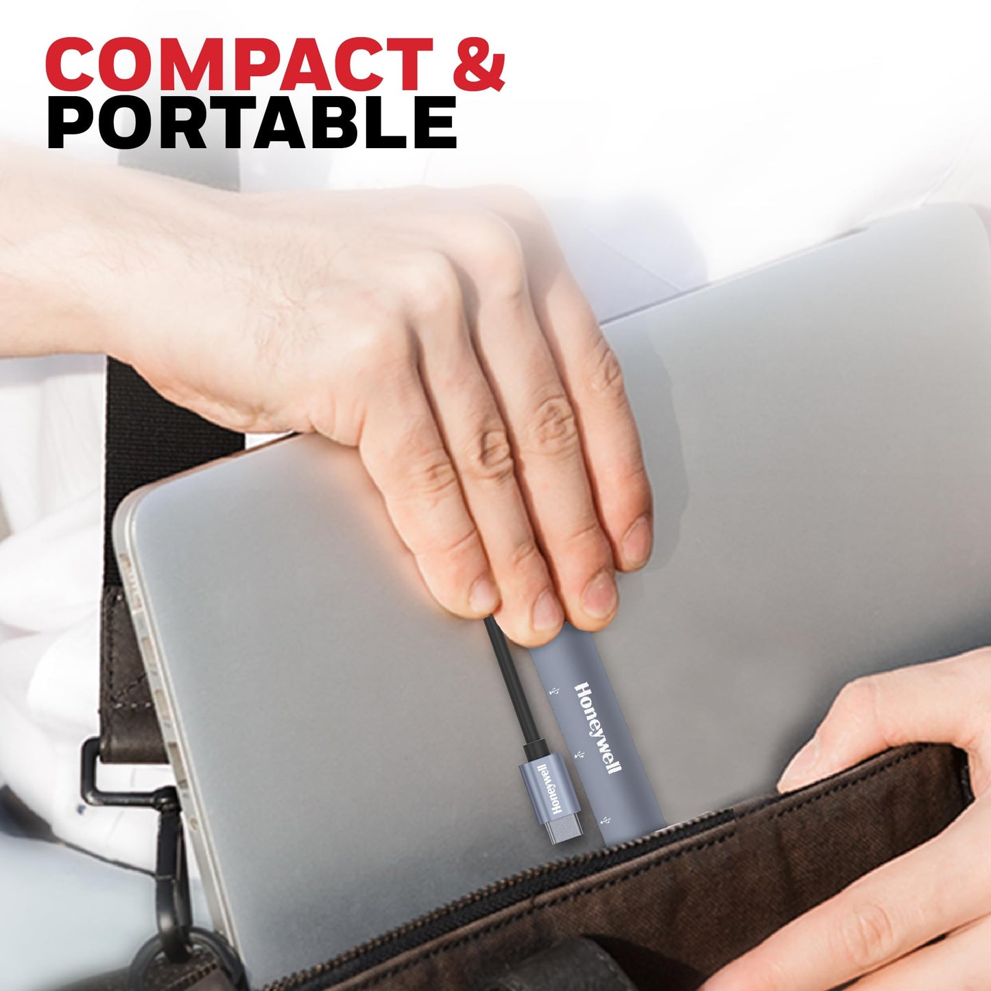 (Open Box) Honeywell Newly Launched 4in1 Ultra Slim Multiport Type C Hub to 1xUSB 3.0 & 3xUSB 2.0 Ports,30cms(1 feet) Cable,DataTransfer Speed Upto 5GBPS,Universally Compatible with All USB,PC,Speaker,Laptop